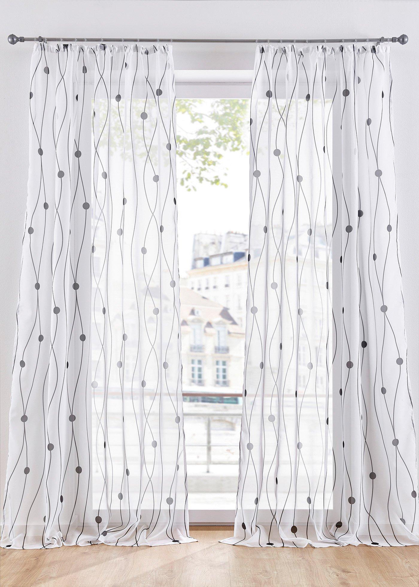 Lot de 2 voilages à motif ondulé