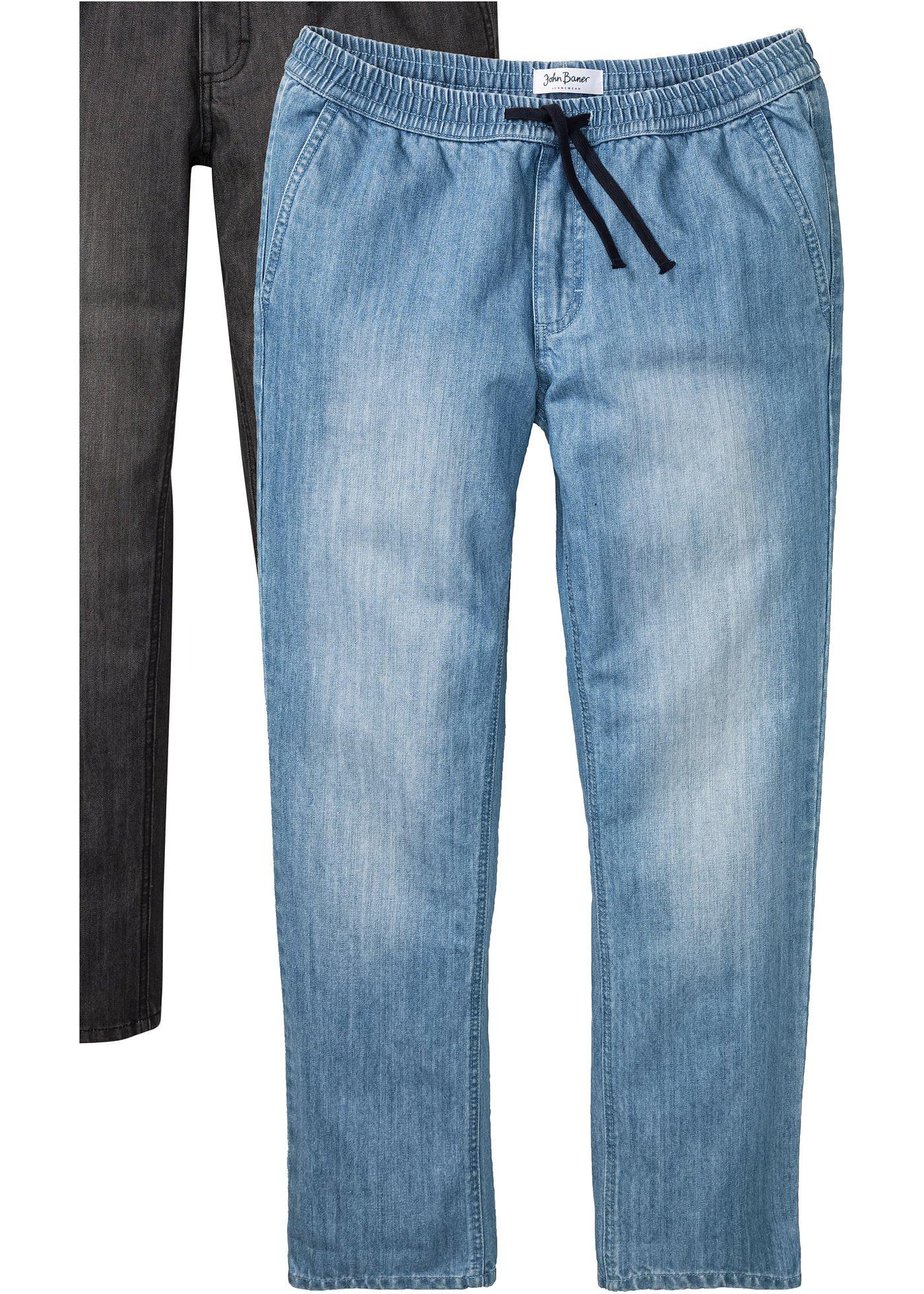 Image de Lot de 2 jeans Regular Fit avec taille élastiquée, Straight