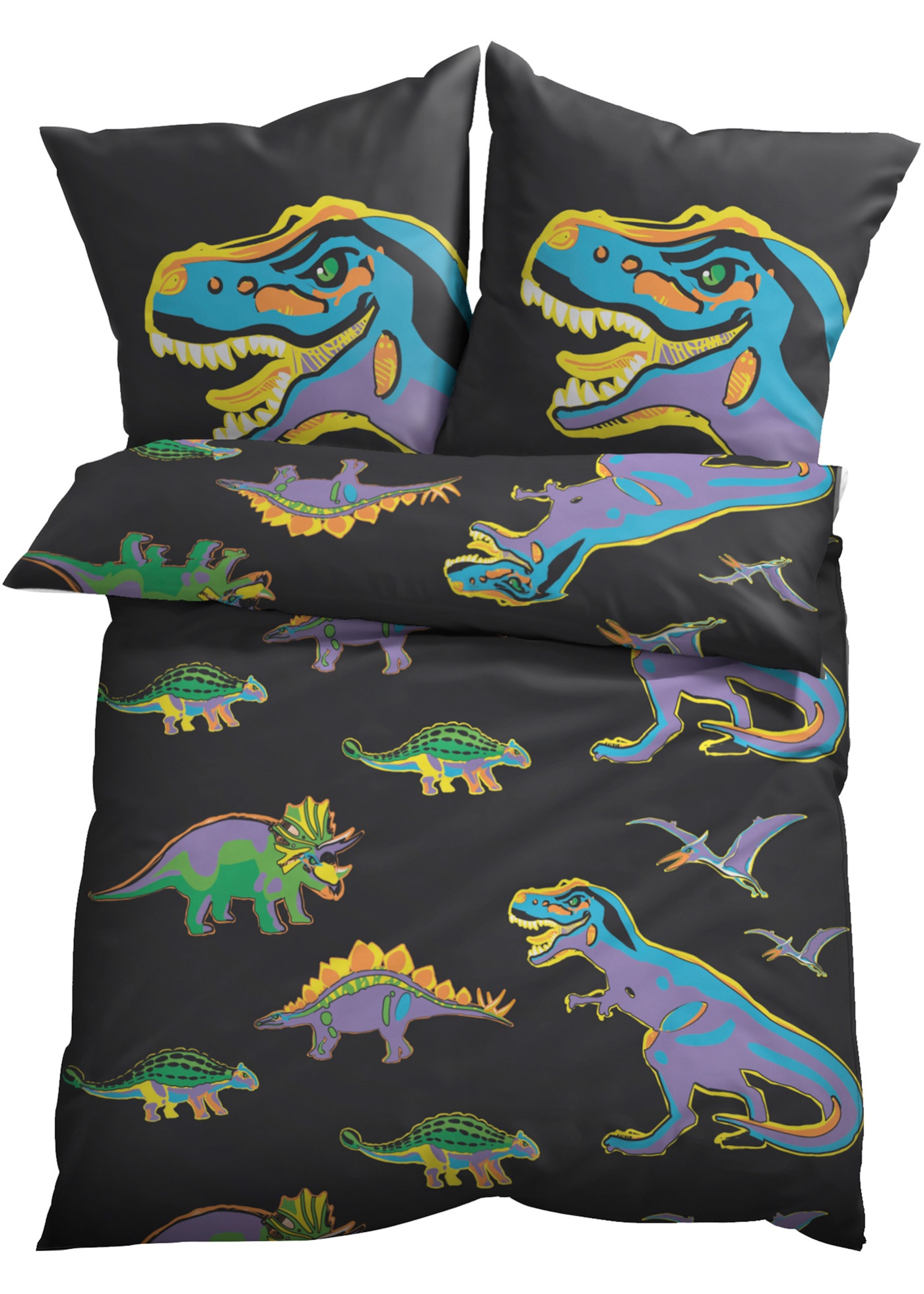 Parure de lit réversible avec dinosaure