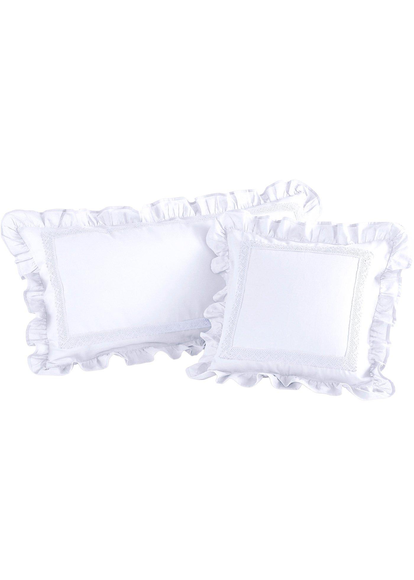 Lot de 2 housses de coussin avec ruchés