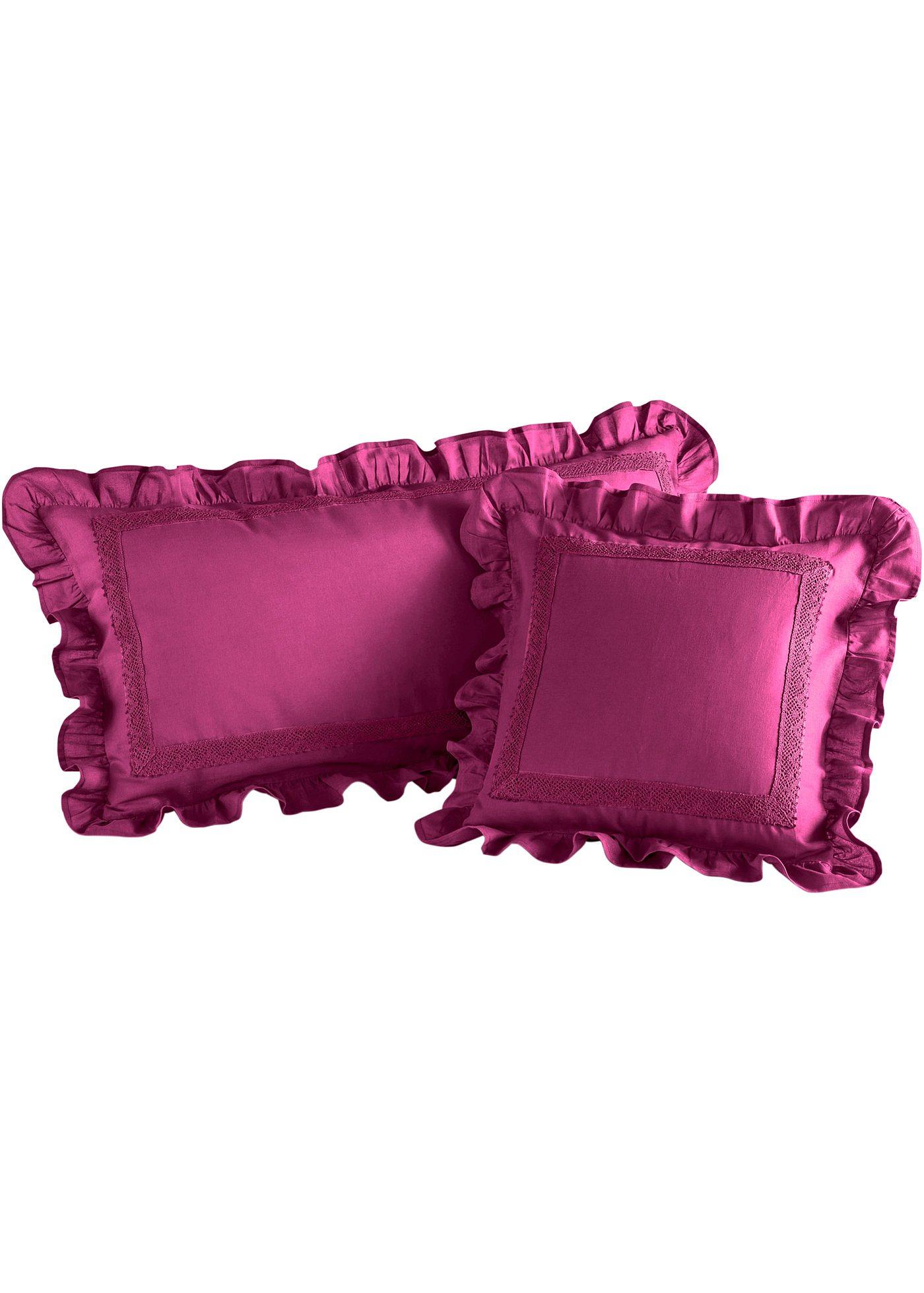 Lot de 2 housses de coussin avec ruchés