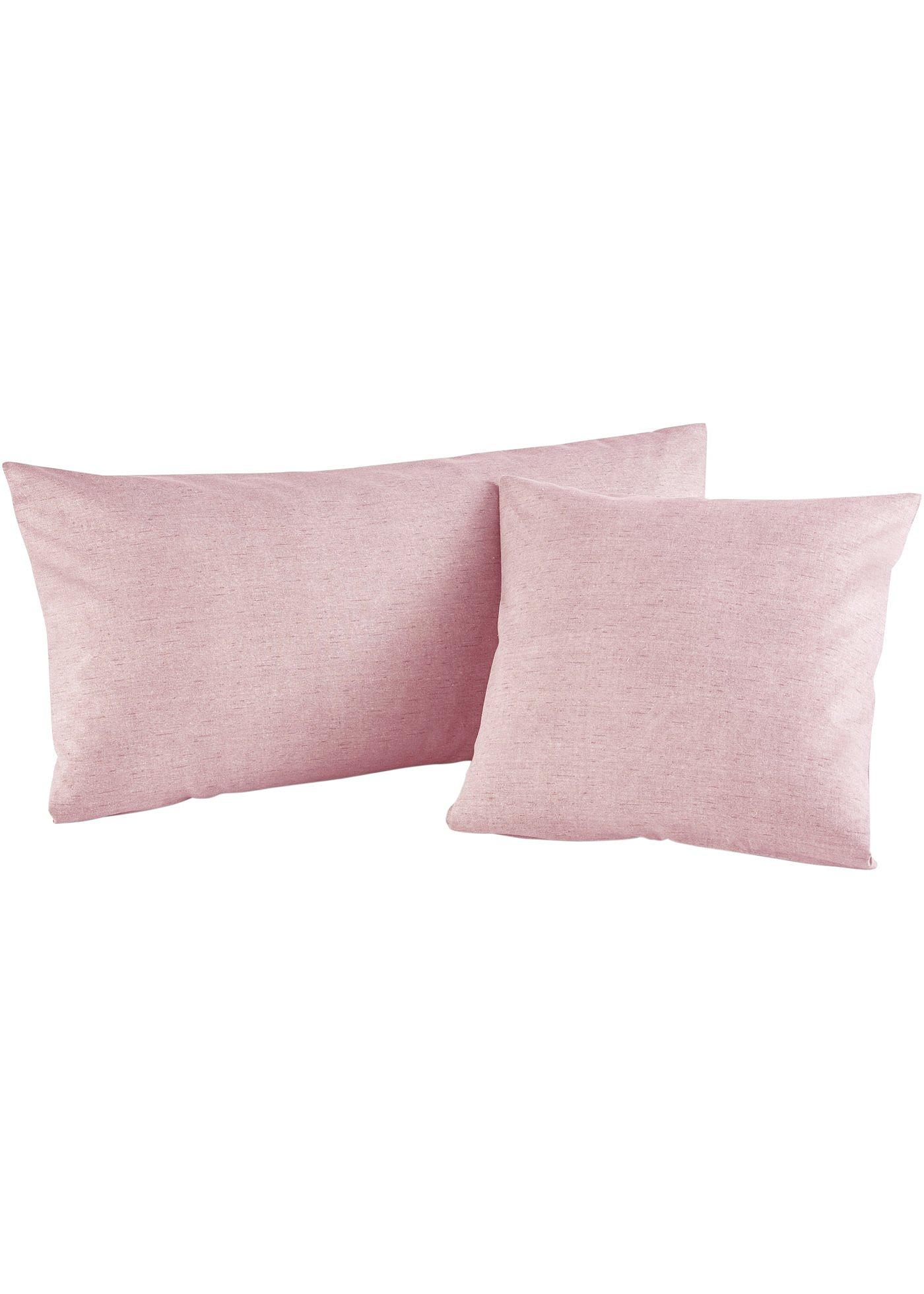 Lot de 2 housses de coussin effet lin