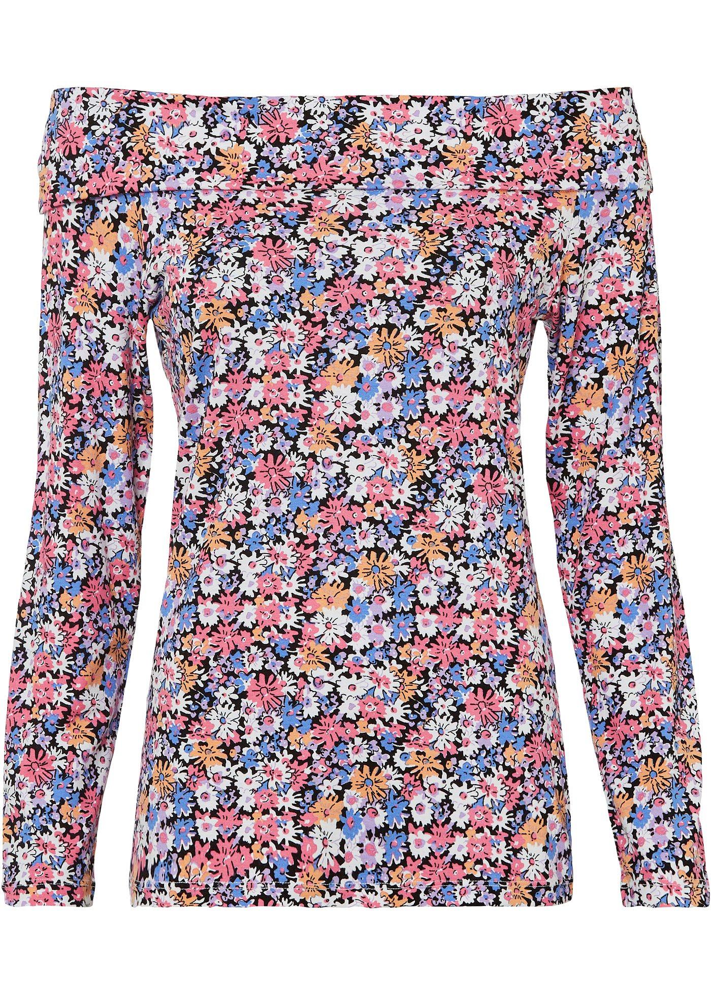 T-shirt manches longues à col Carmen