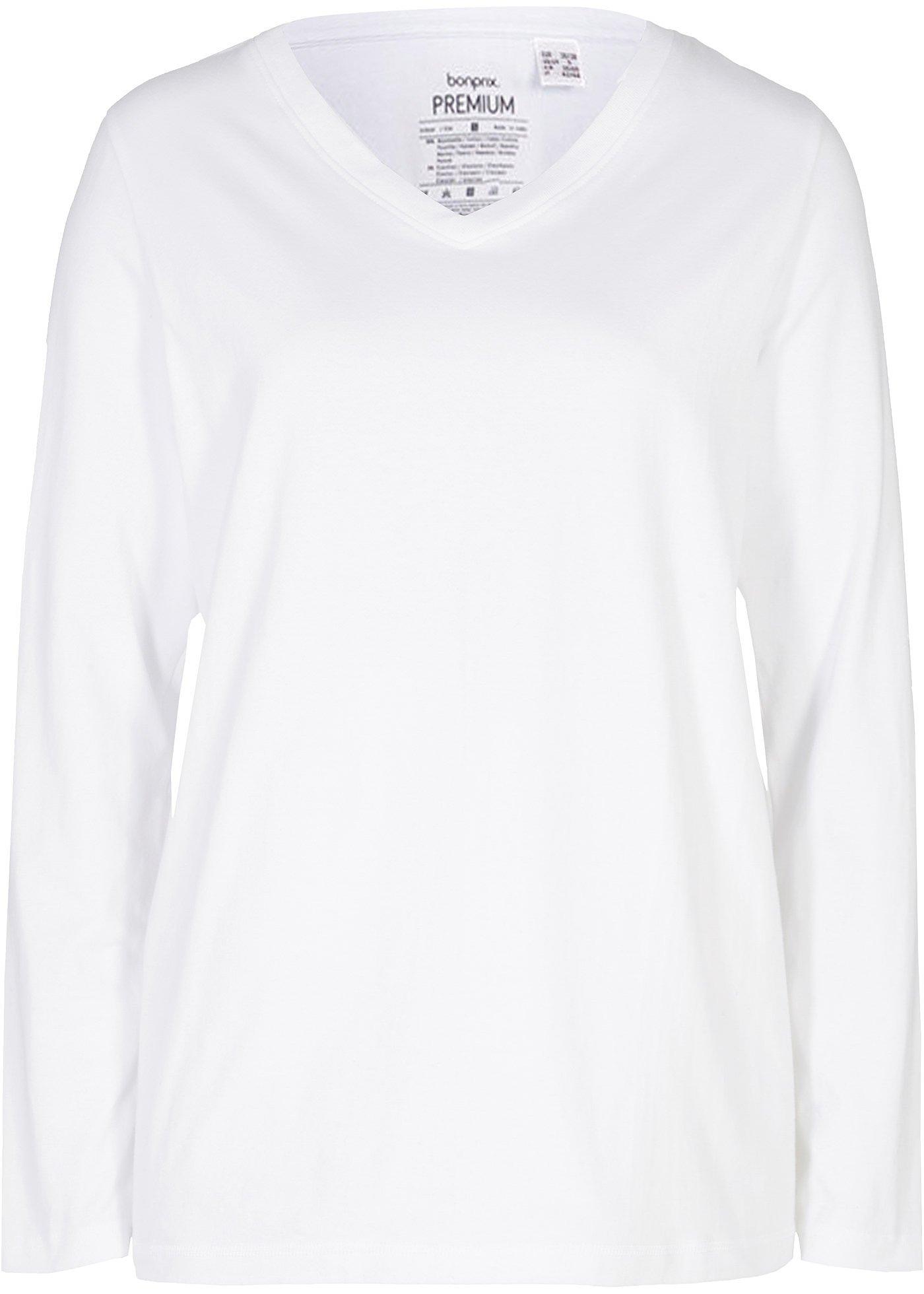 T-shirt manches longues avec col en V, sans couture Essential