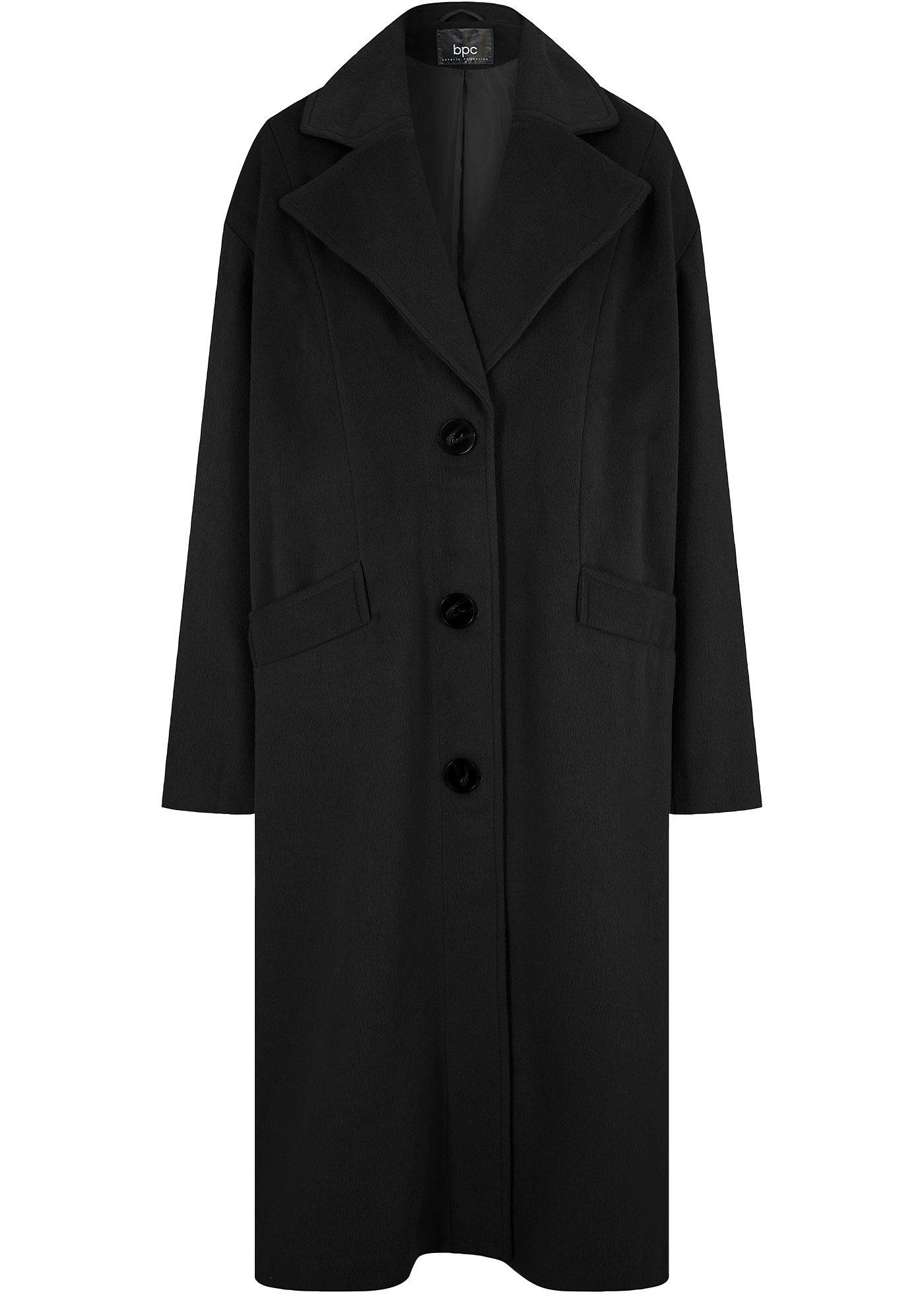 Manteau aspect laine coupe trapèze