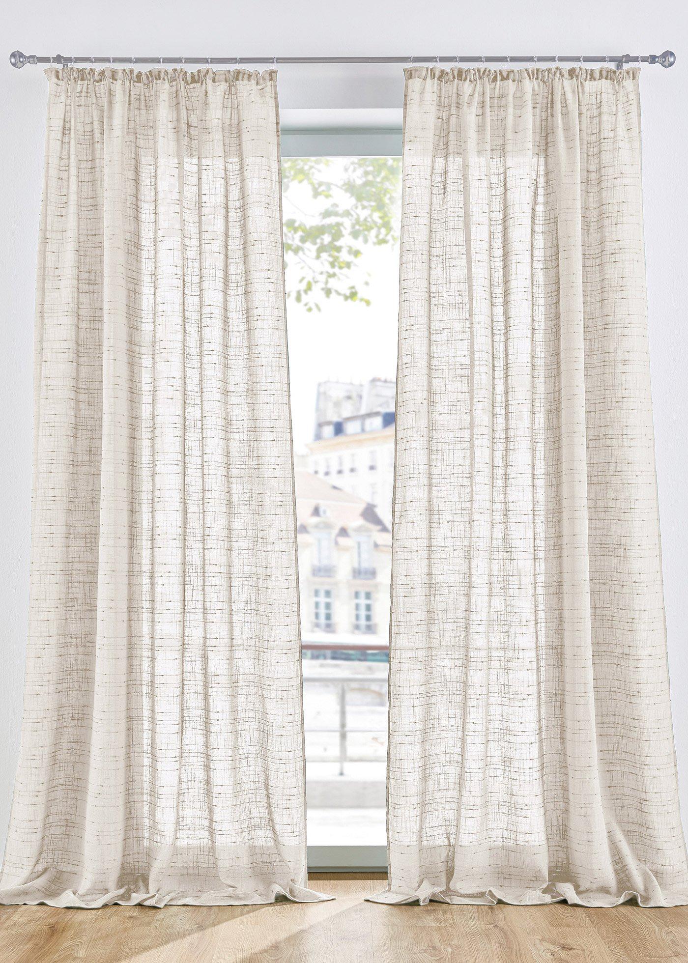 Voilage effet lin (1 pce.)