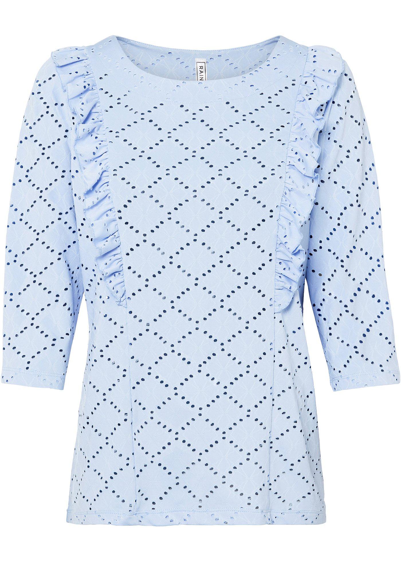 T-shirt jacquard avec dentelle