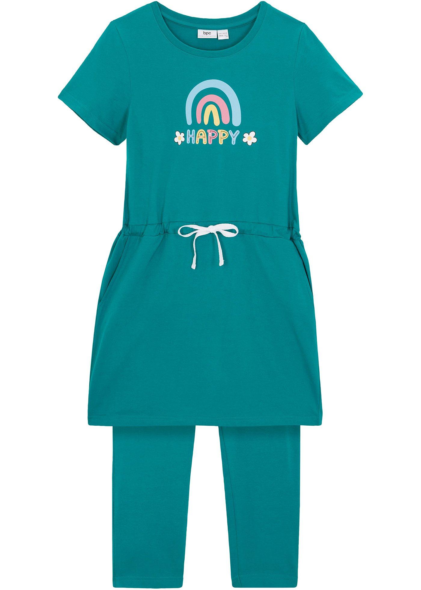 Robe en jersey et legging 3/4 fille (Ens. 2 pces.)