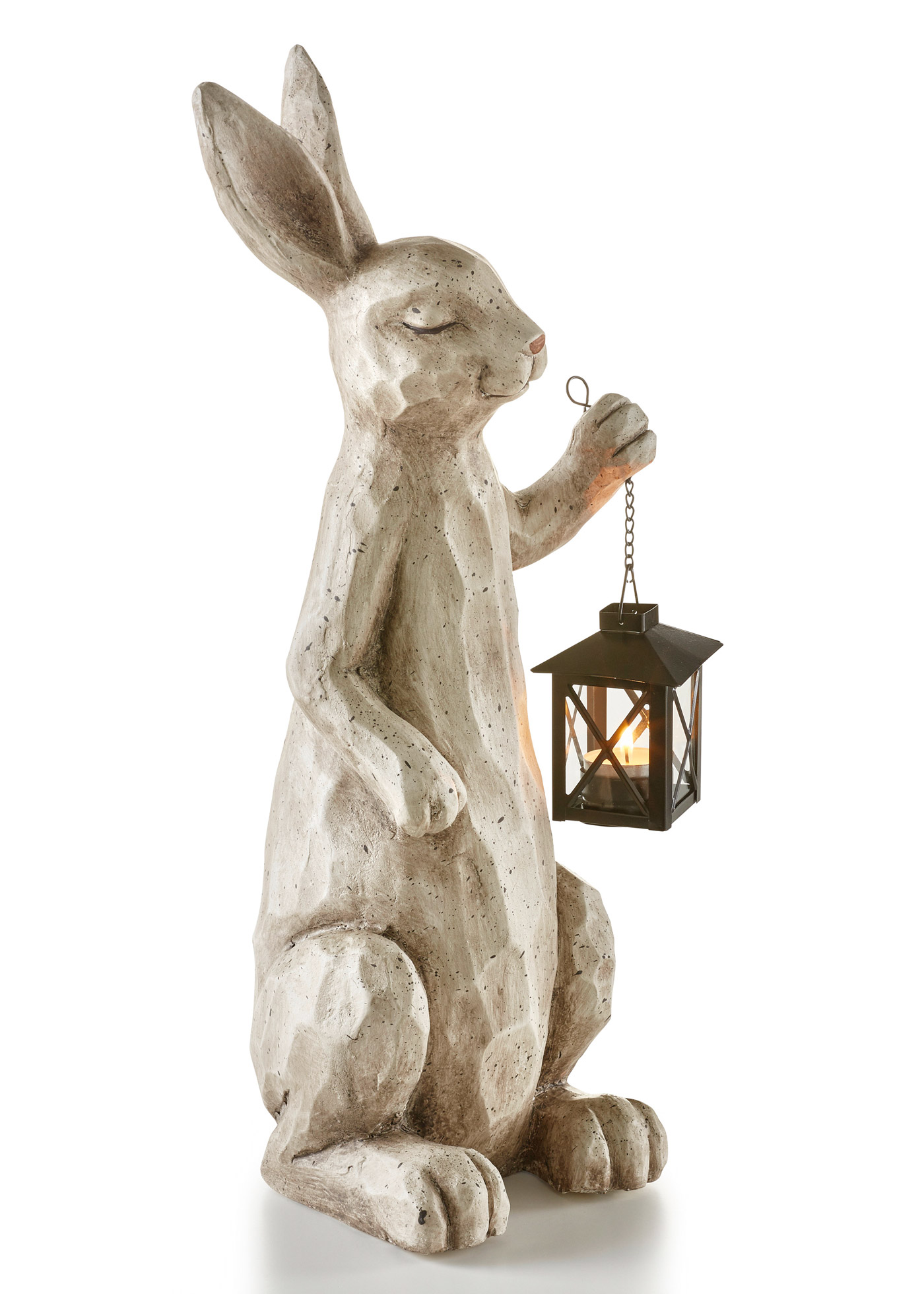 Figurine déco lapin avec lanterne