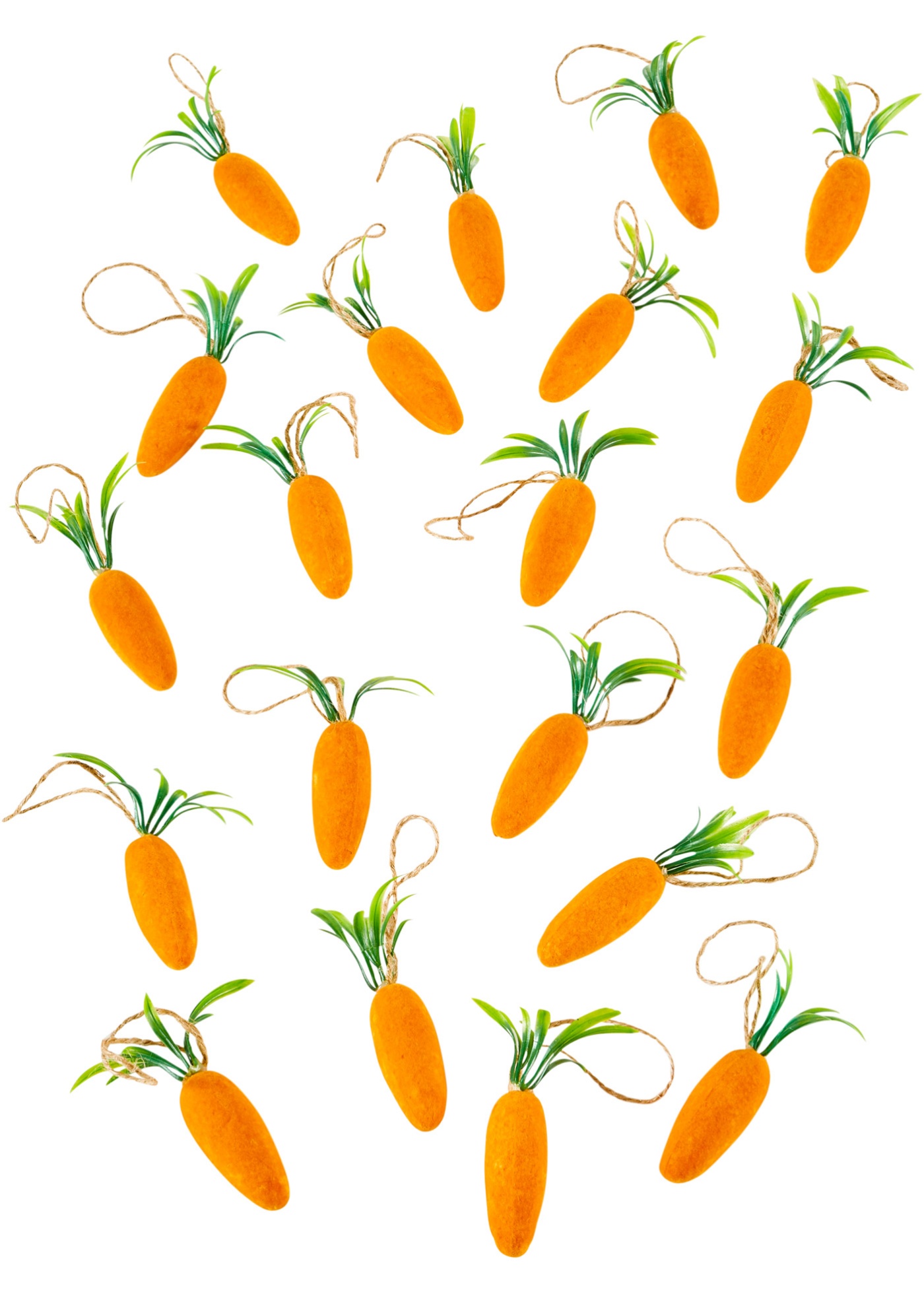 Déco à suspendre carottes (Ens. 20 pces.)