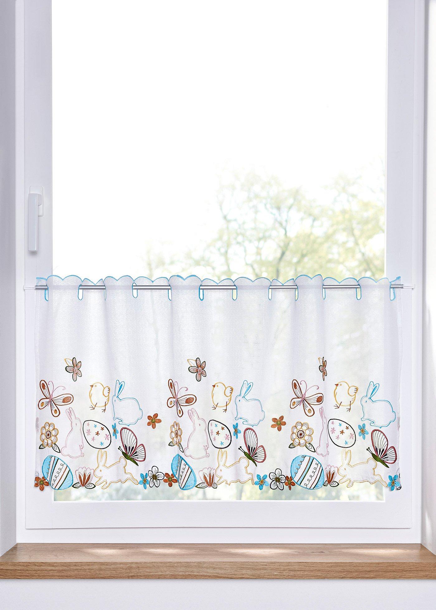 Brise-bise avec broderie œufs de Pâques