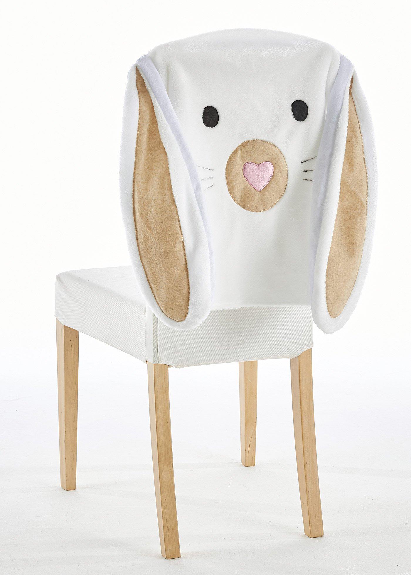 Lot de 2 housses de chaise design lapin