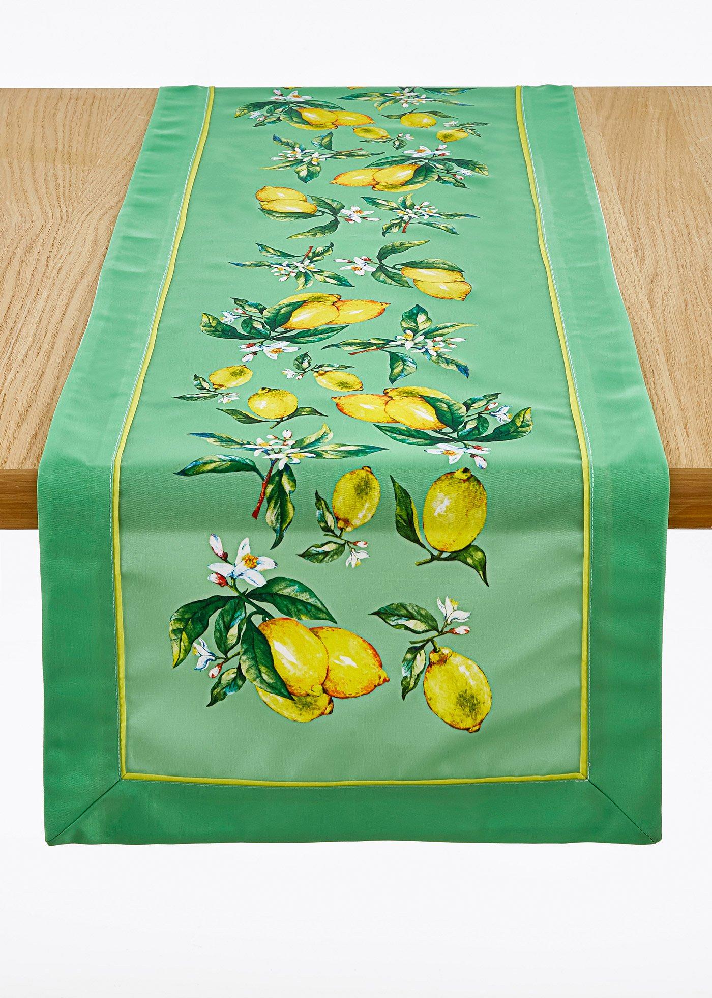 Chemin de table avec motifs citrons