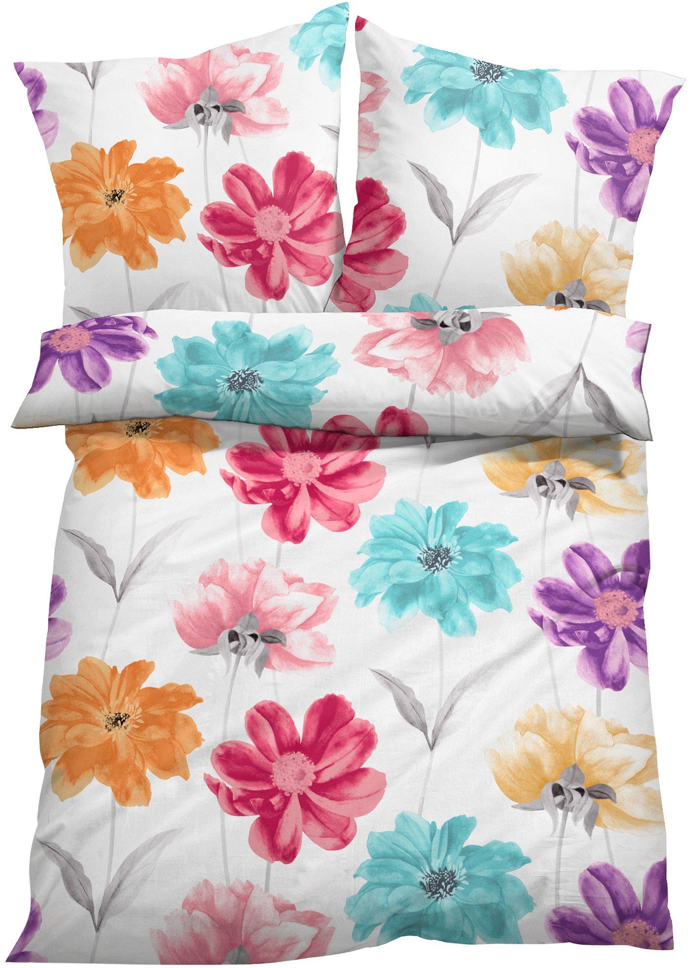 Parure de lit réversible à motif floral