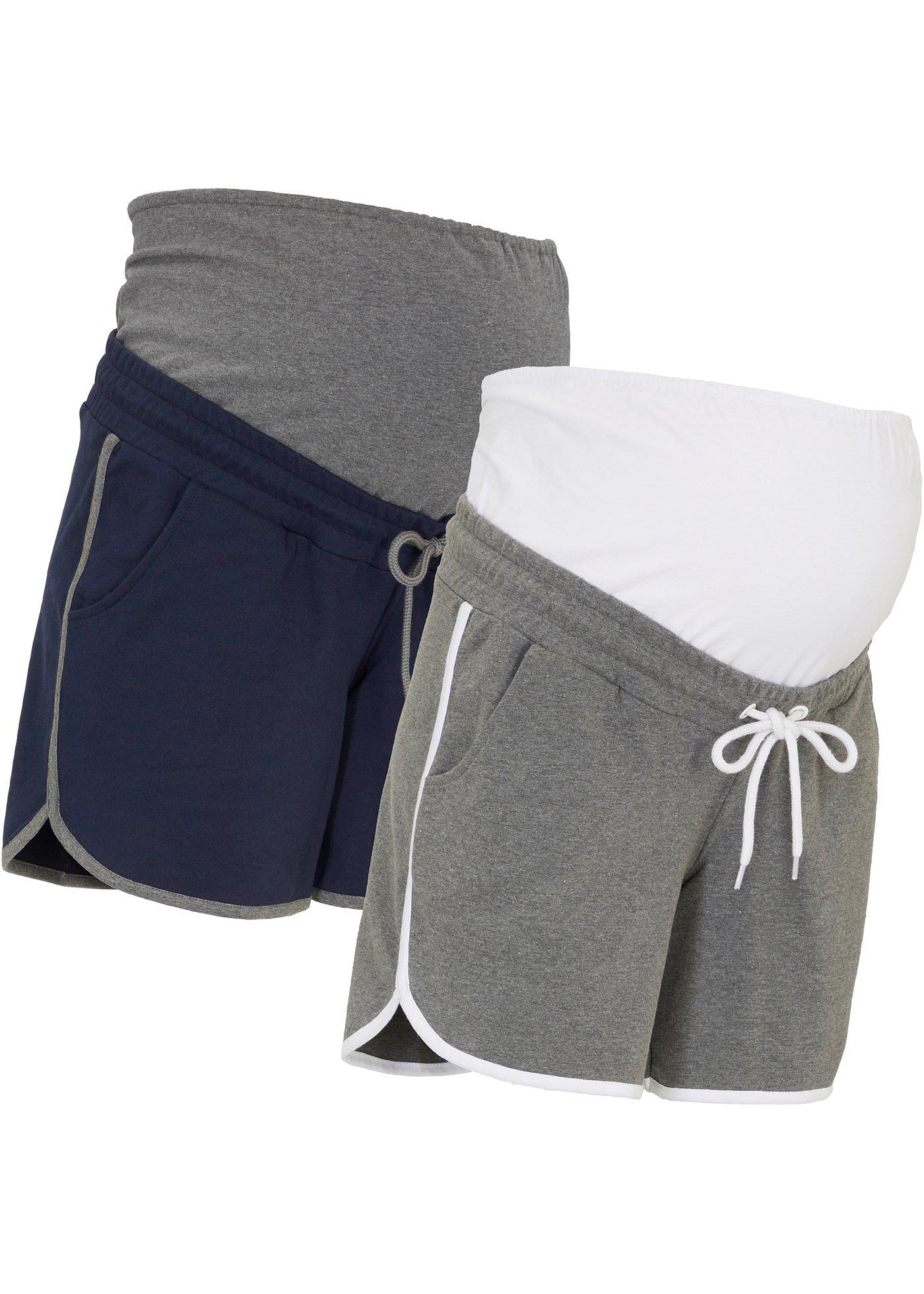 Lot de 2 shorts de grossesse en sweat avec coton
