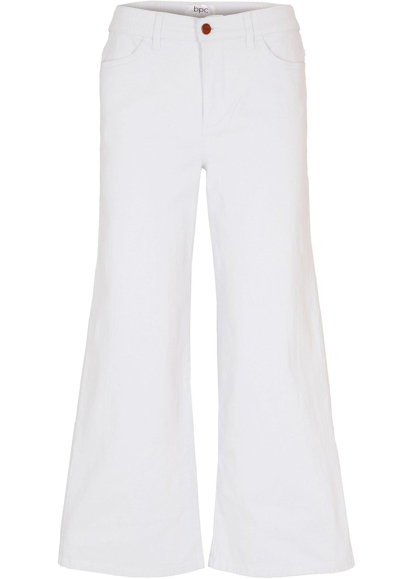 Jupe-culotte en twill, jambes larges 7/8 avec taille confortable