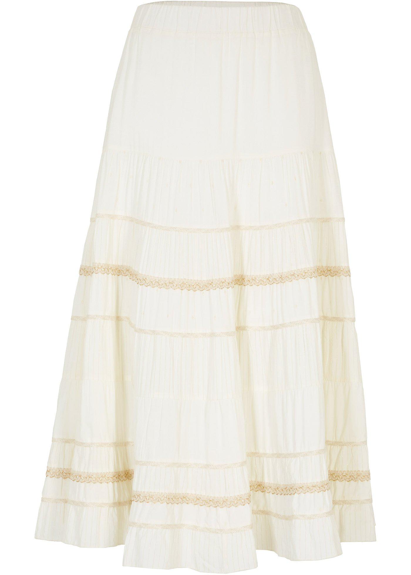 Jupe étagée avec effet brillant et dentelle