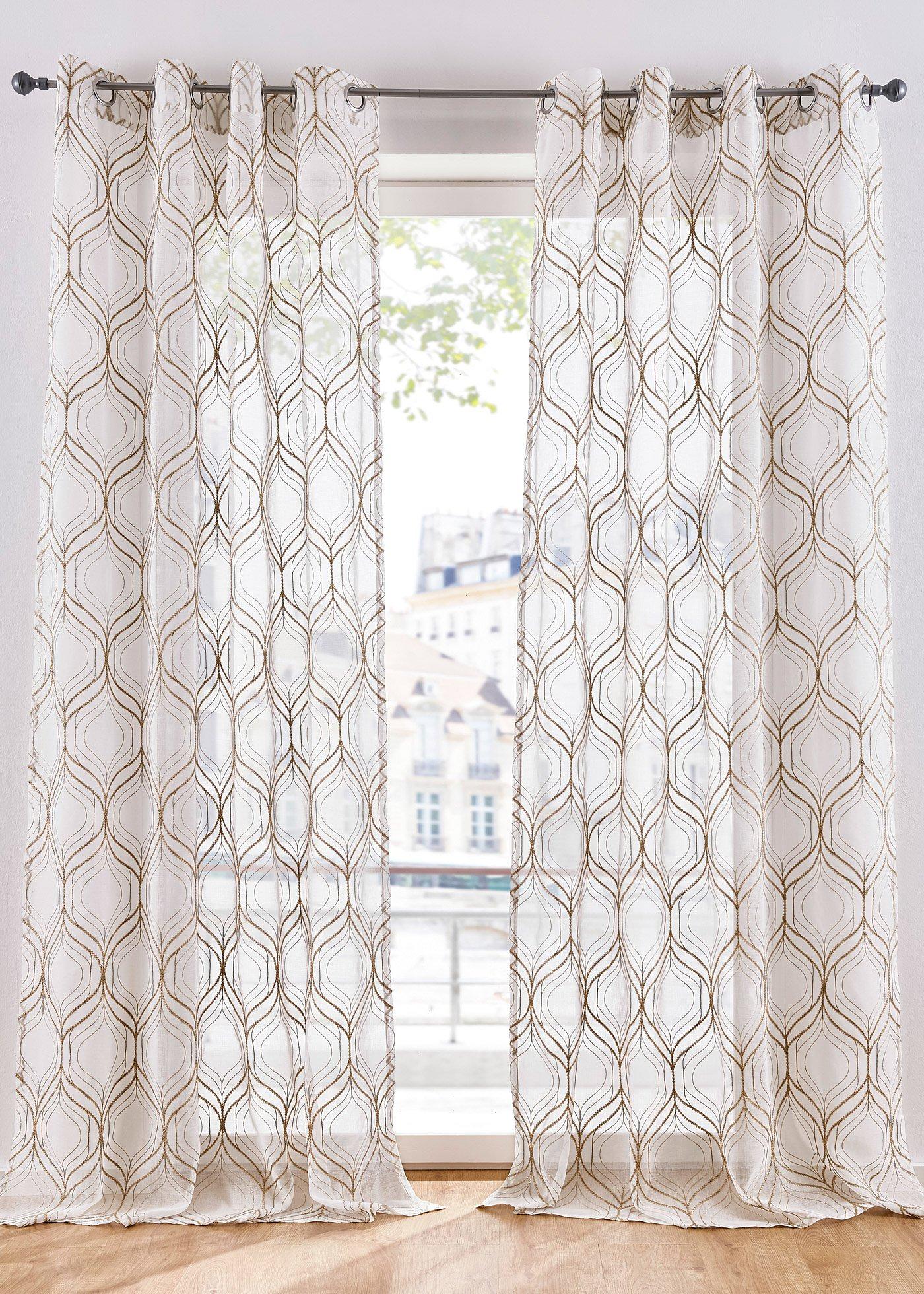 Voilage avec broderie (1 pce.)