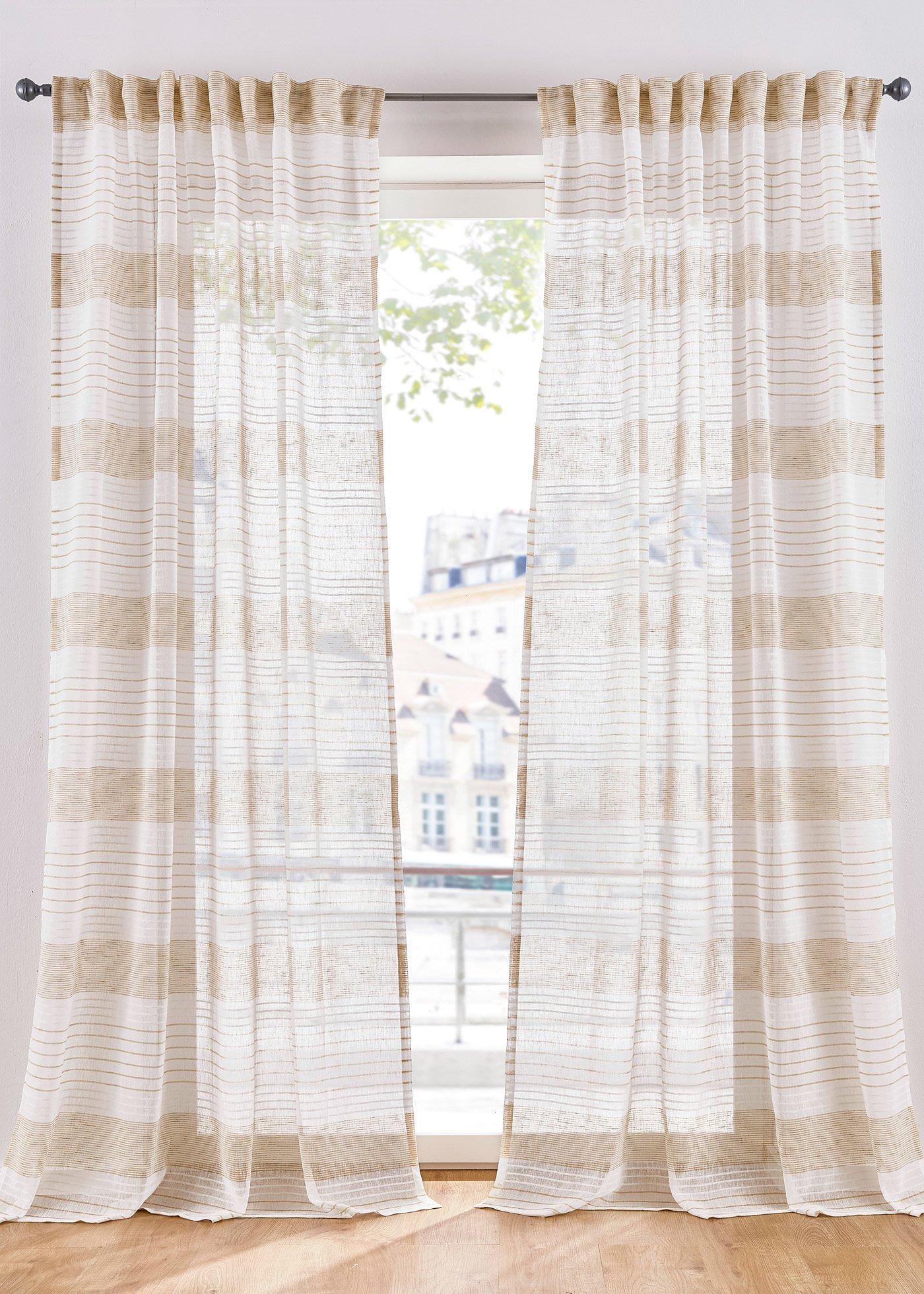 Voilage à rayures horizontales (1 pce.)