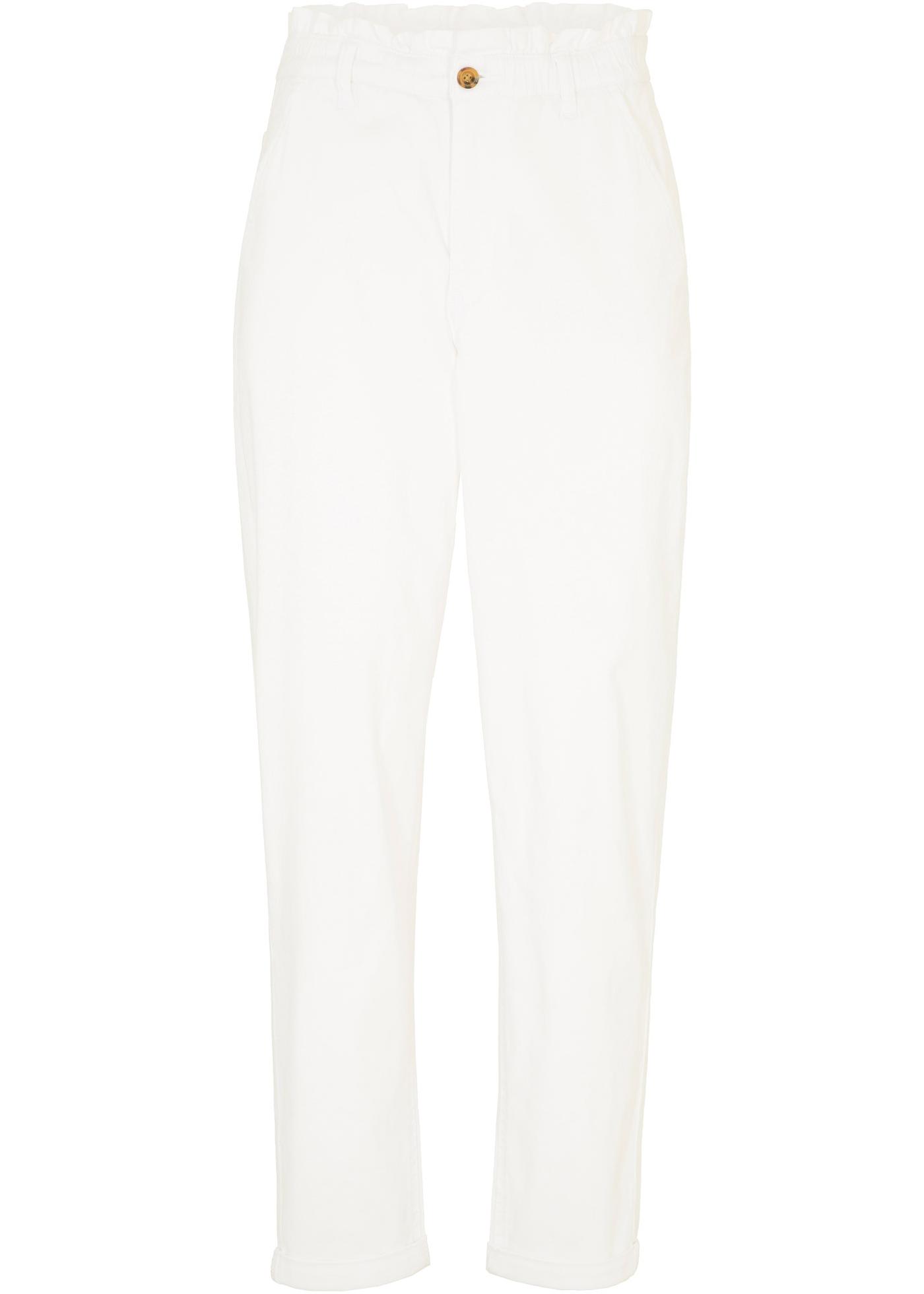 Pantalon confortable en twill avec taille paperpag, longueur cheville