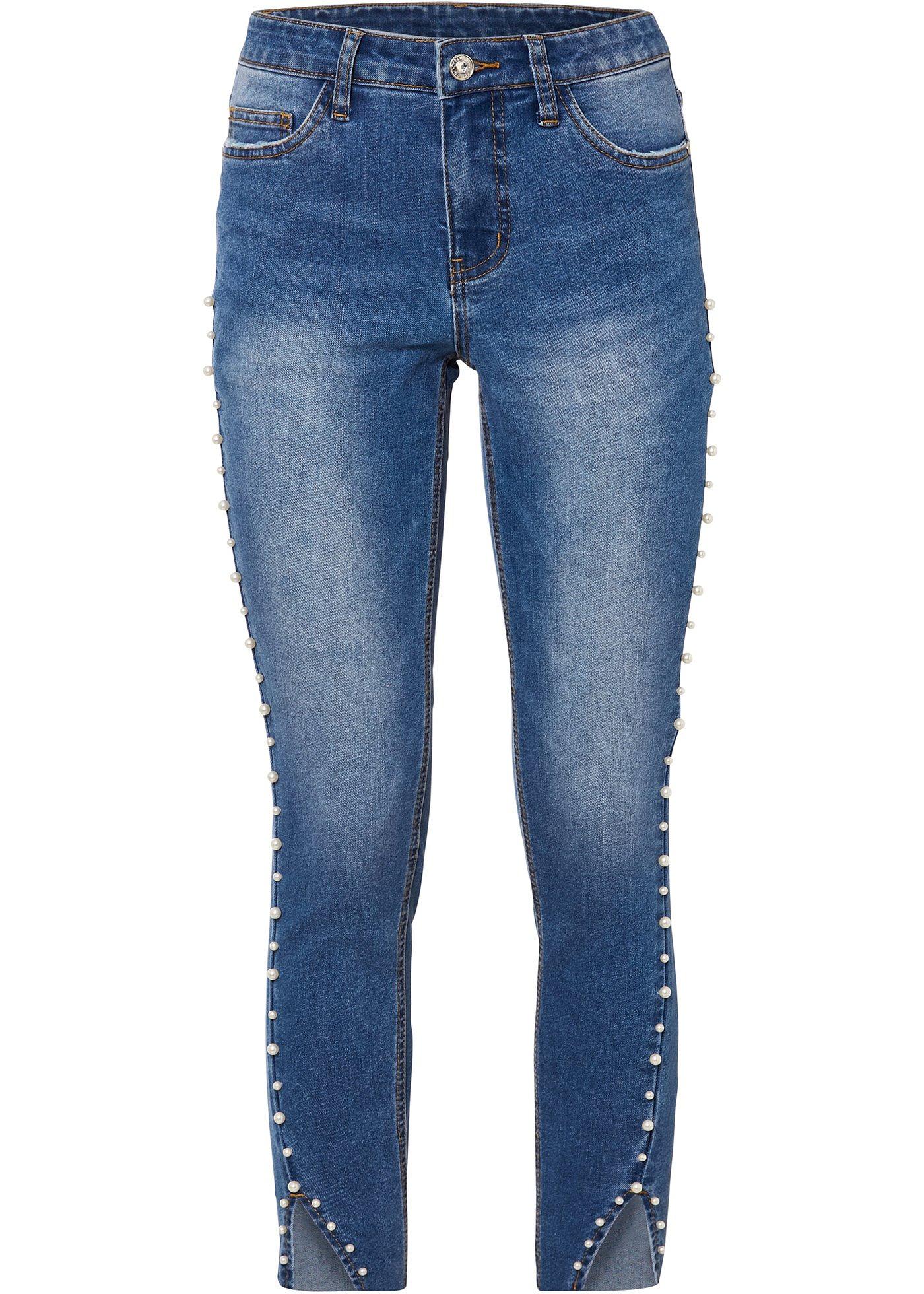 Jean Skinny avec éléments perles appliqués