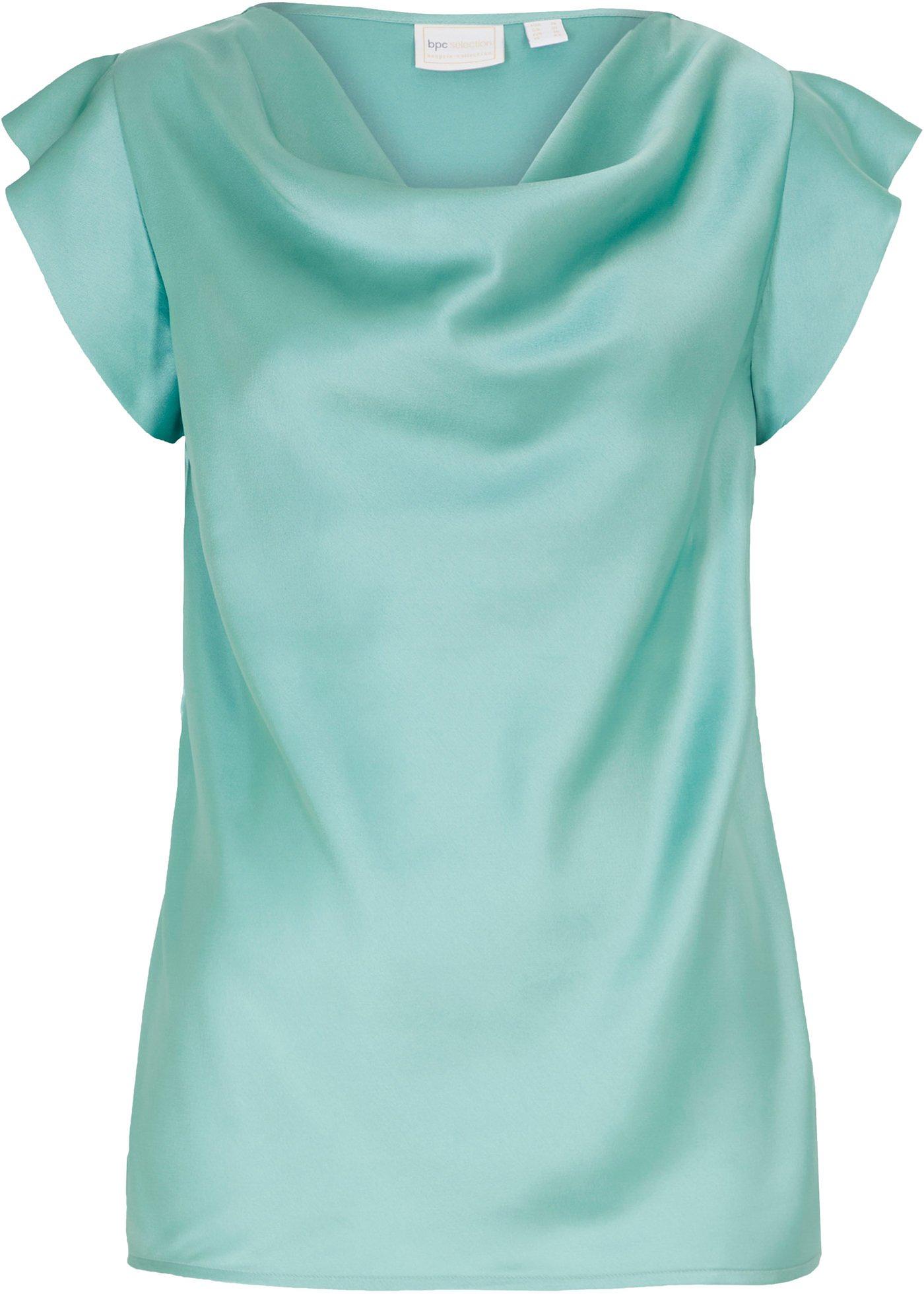 Top-blouse en satin avec décolleté bénitier