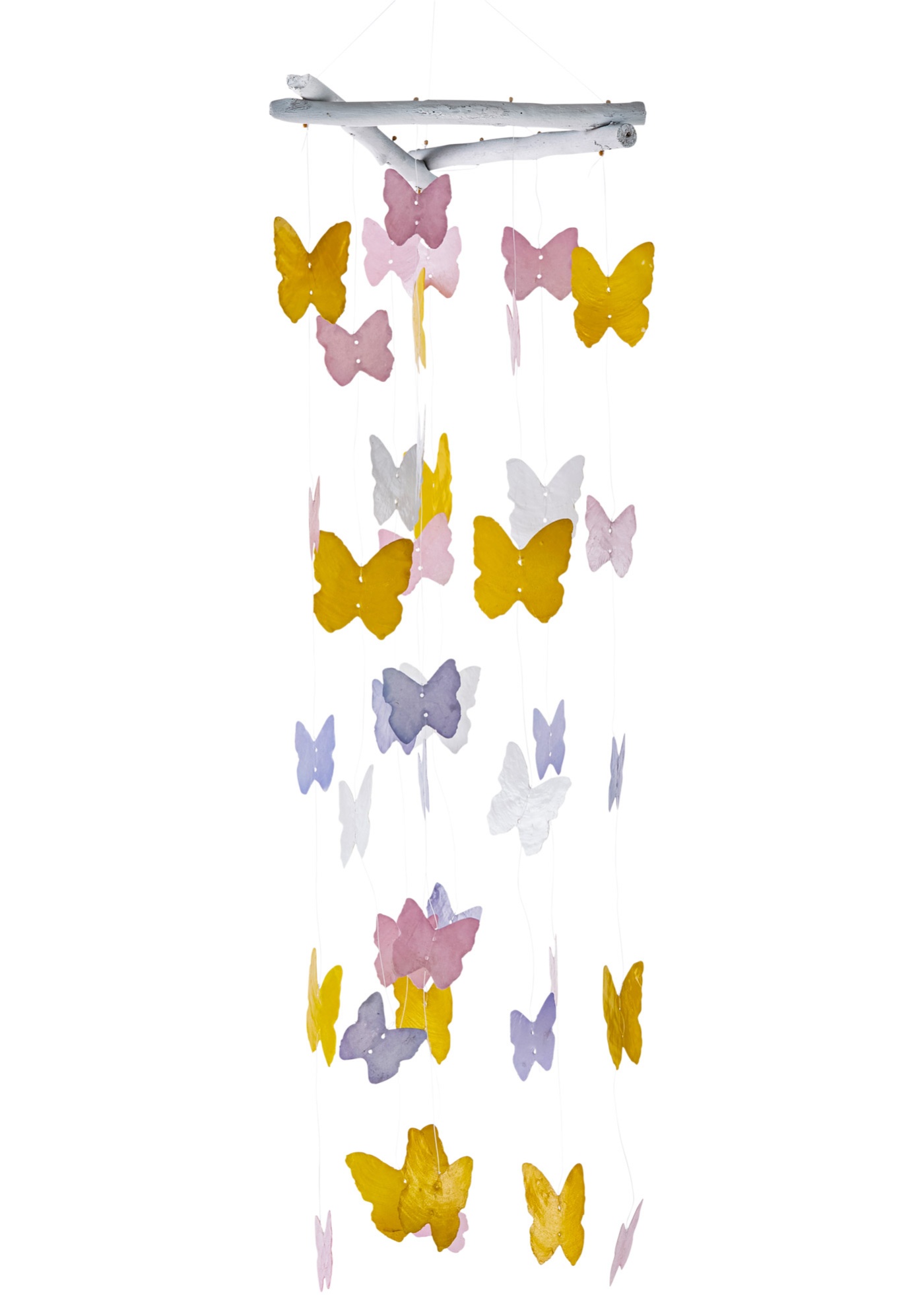 Carillon avec papillons en coquille de Capiz