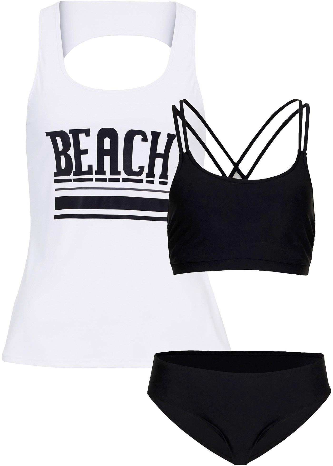 Tankini et haut de maillot (Ens. 3 pces.)