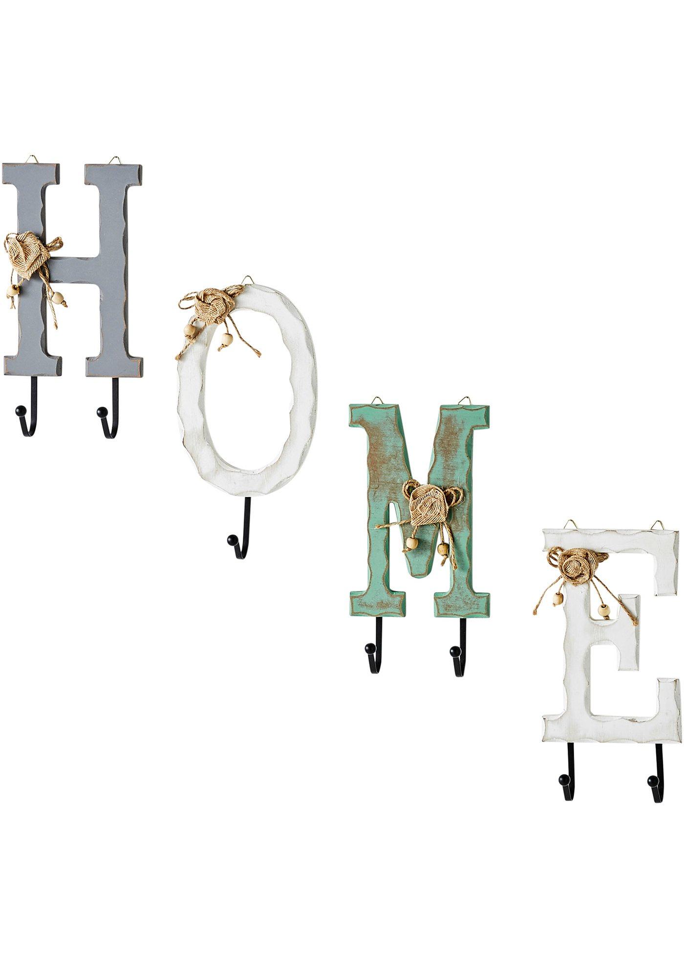 Crochets Home avec fleurs (Ens. 4 pces.)