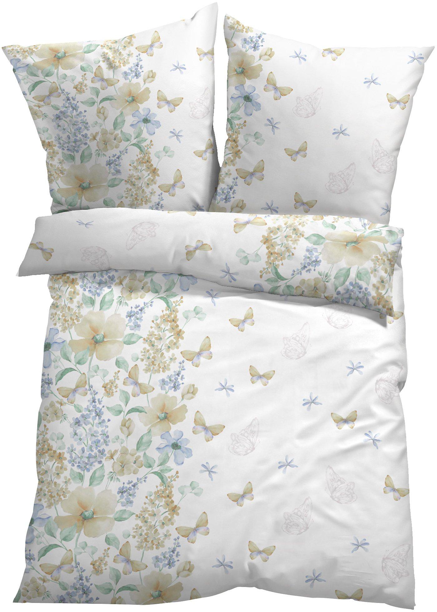 Parure de lit avec fleurs et papillons