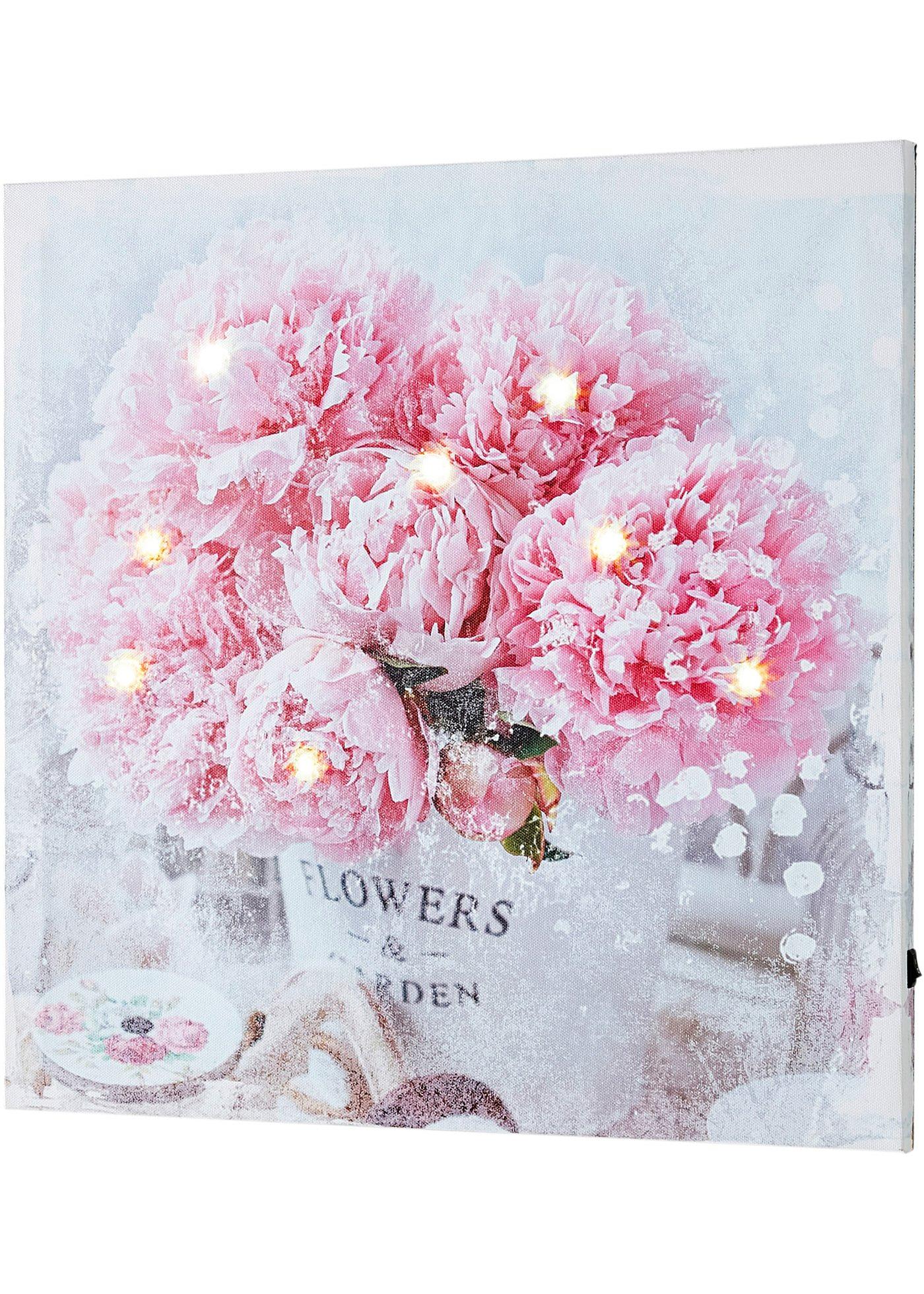 Tableau LED avec fleurs