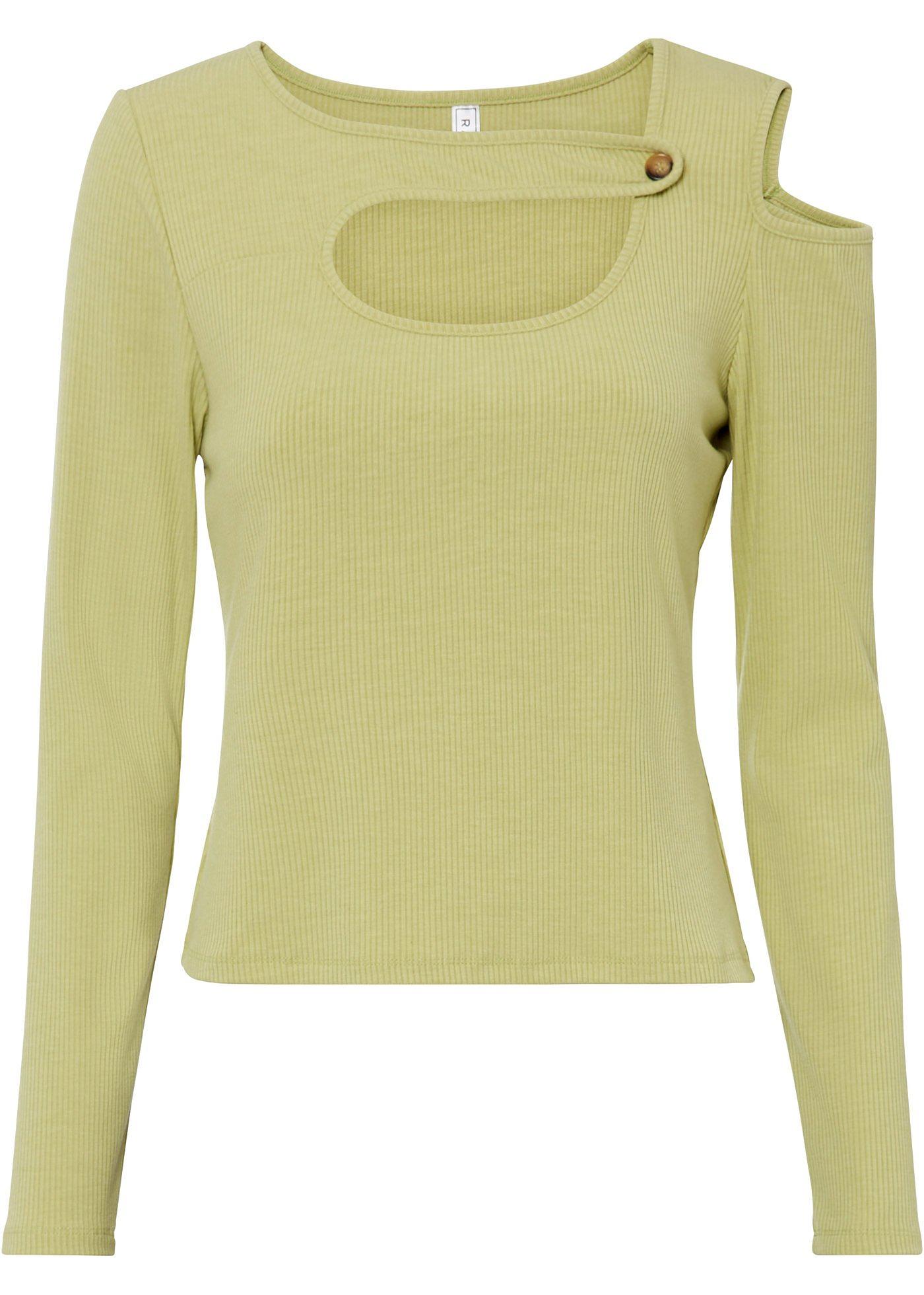 T-shirt côtelé avec découpe