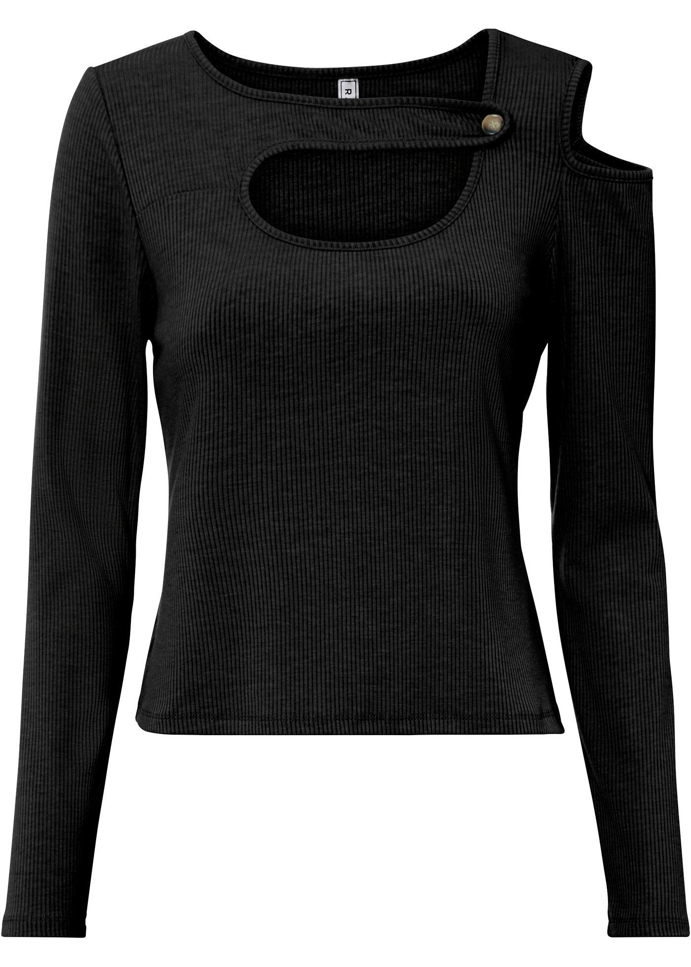 T-shirt côtelé avec découpe