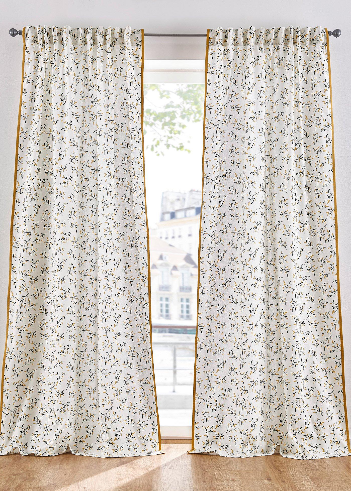 Panneau en coton avec imprimé végétal (1 pce.)