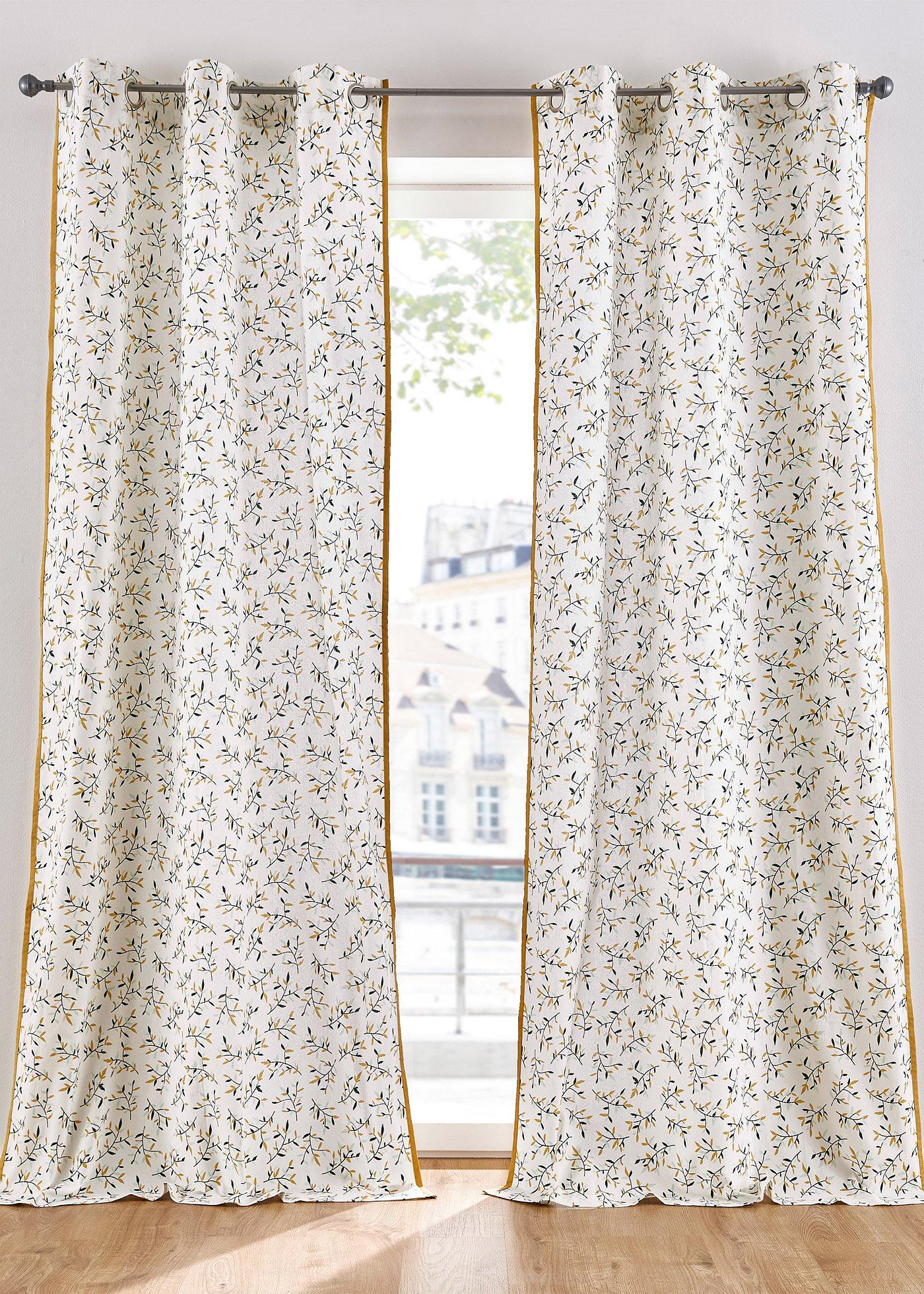 Panneau en coton avec imprimé végétal (1 pce.)