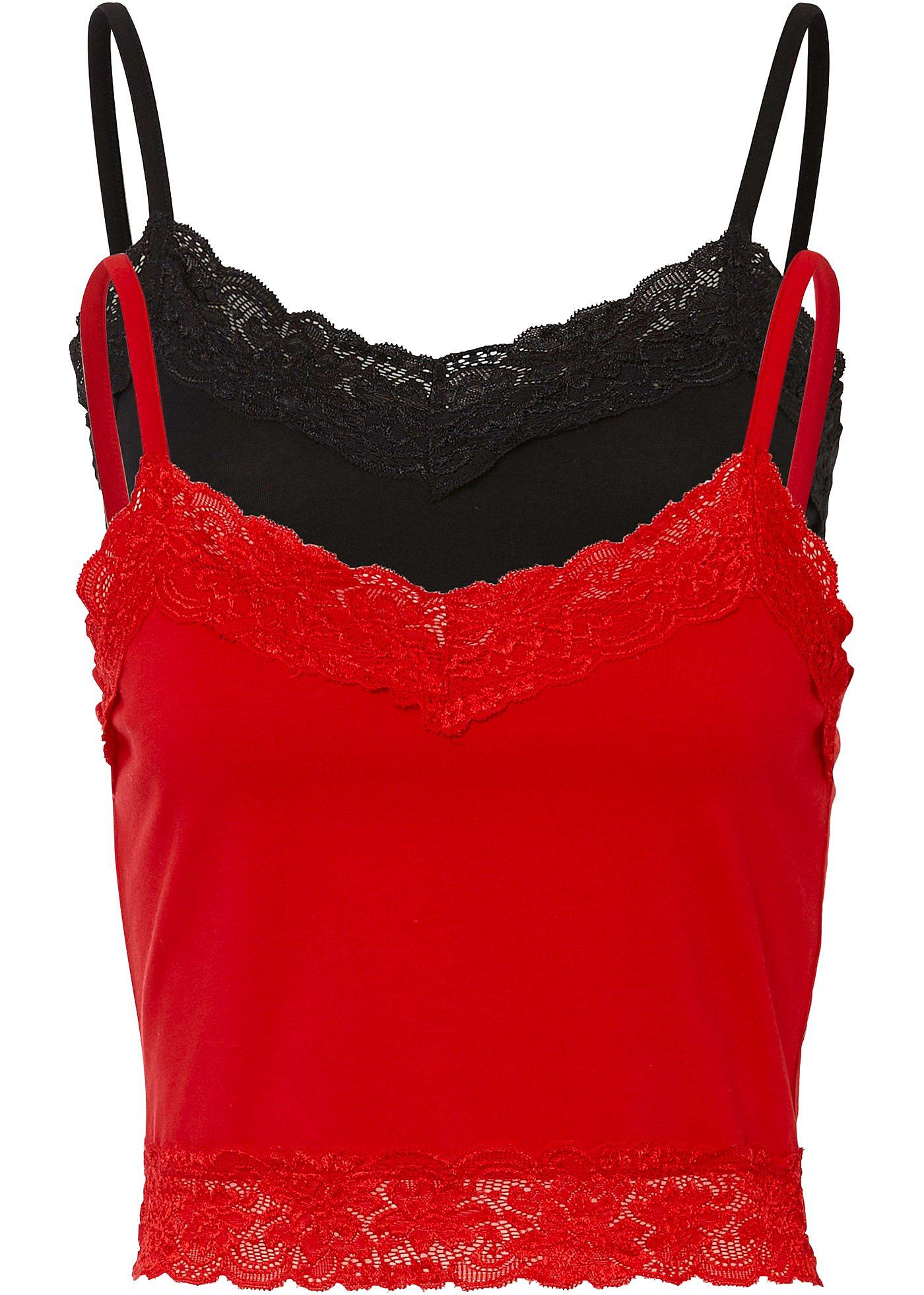 Image de Lot de 2 tops cropped avec dentelle