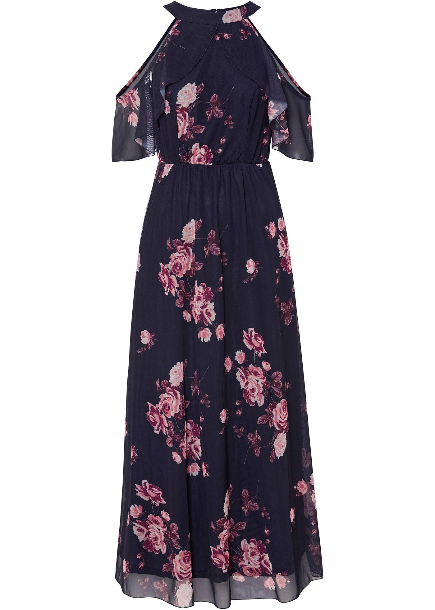 Robe longue en mesh taille courte