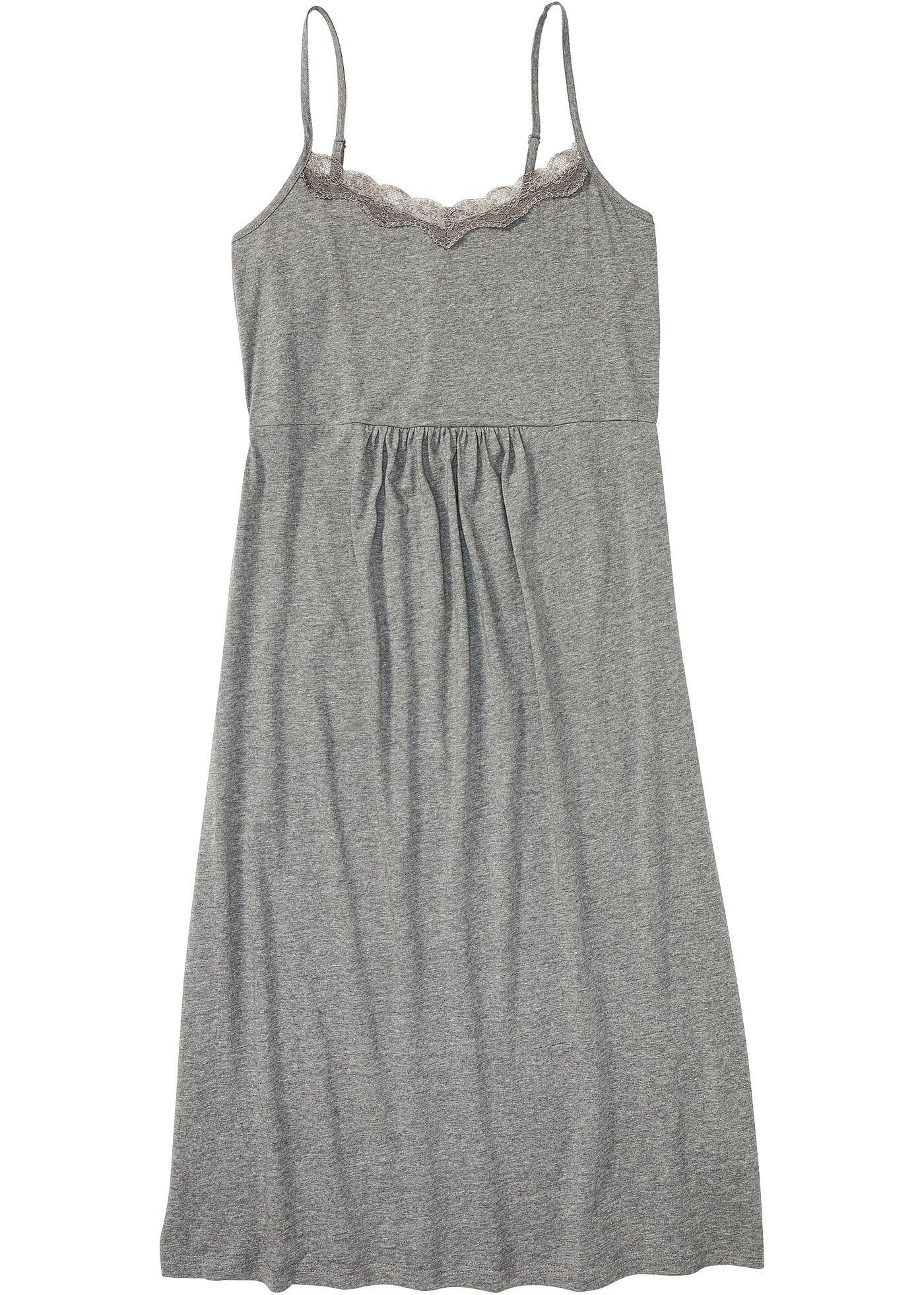 Chemise de nuit à bretelles spaghetti avec dentelle