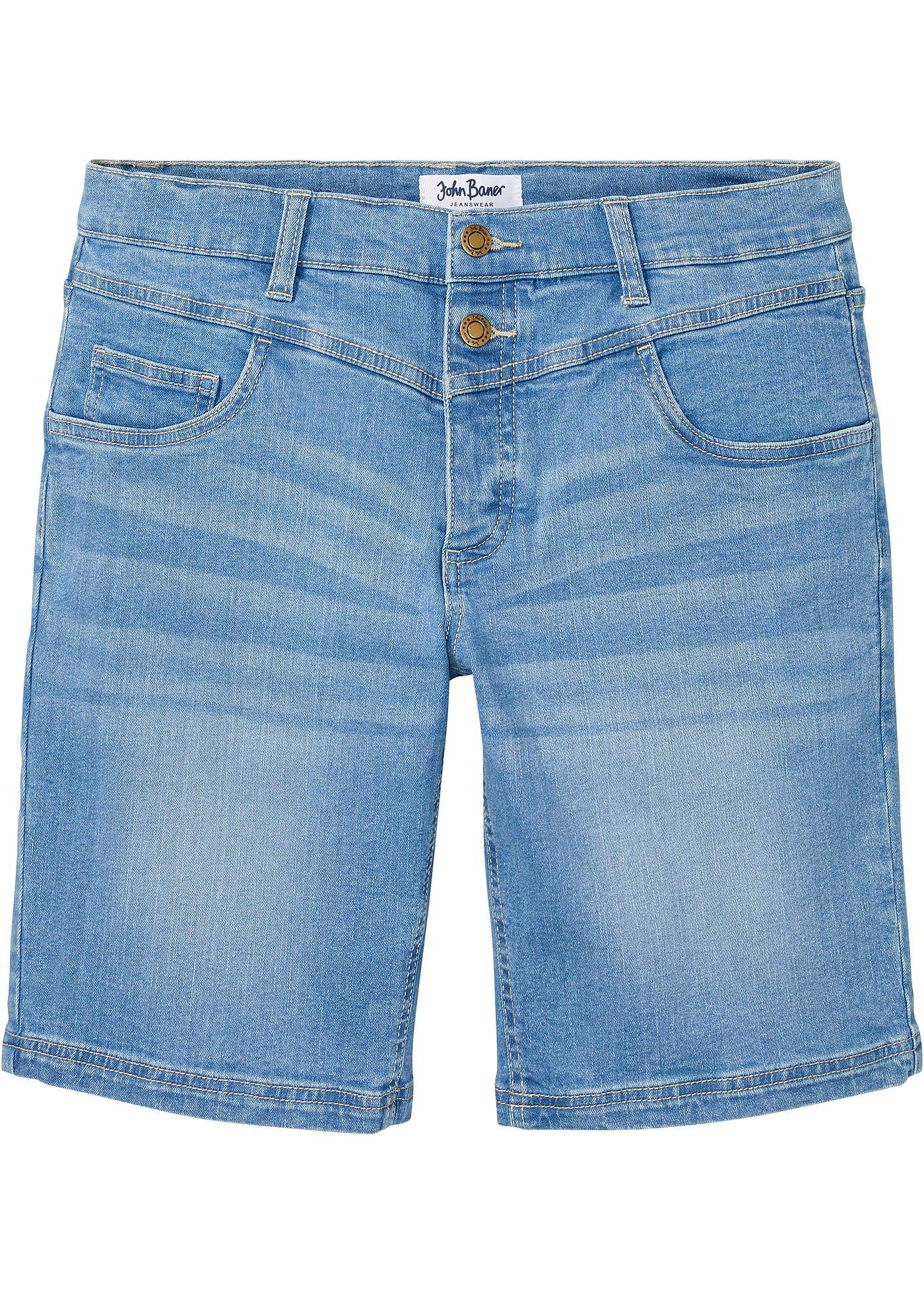 Bermuda en jean extensible, Regular Fit