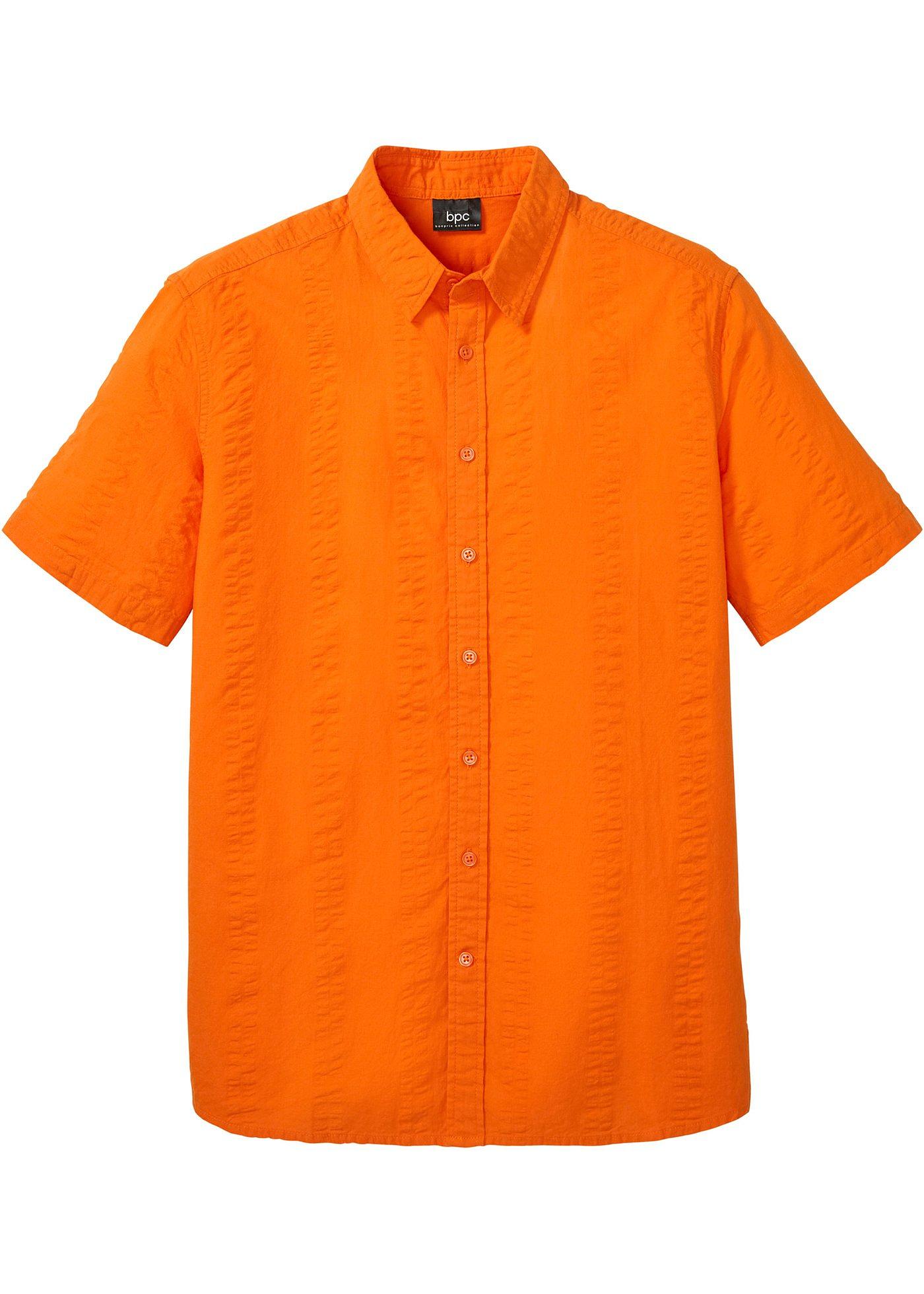 Chemise manches courtes en crépon de coton