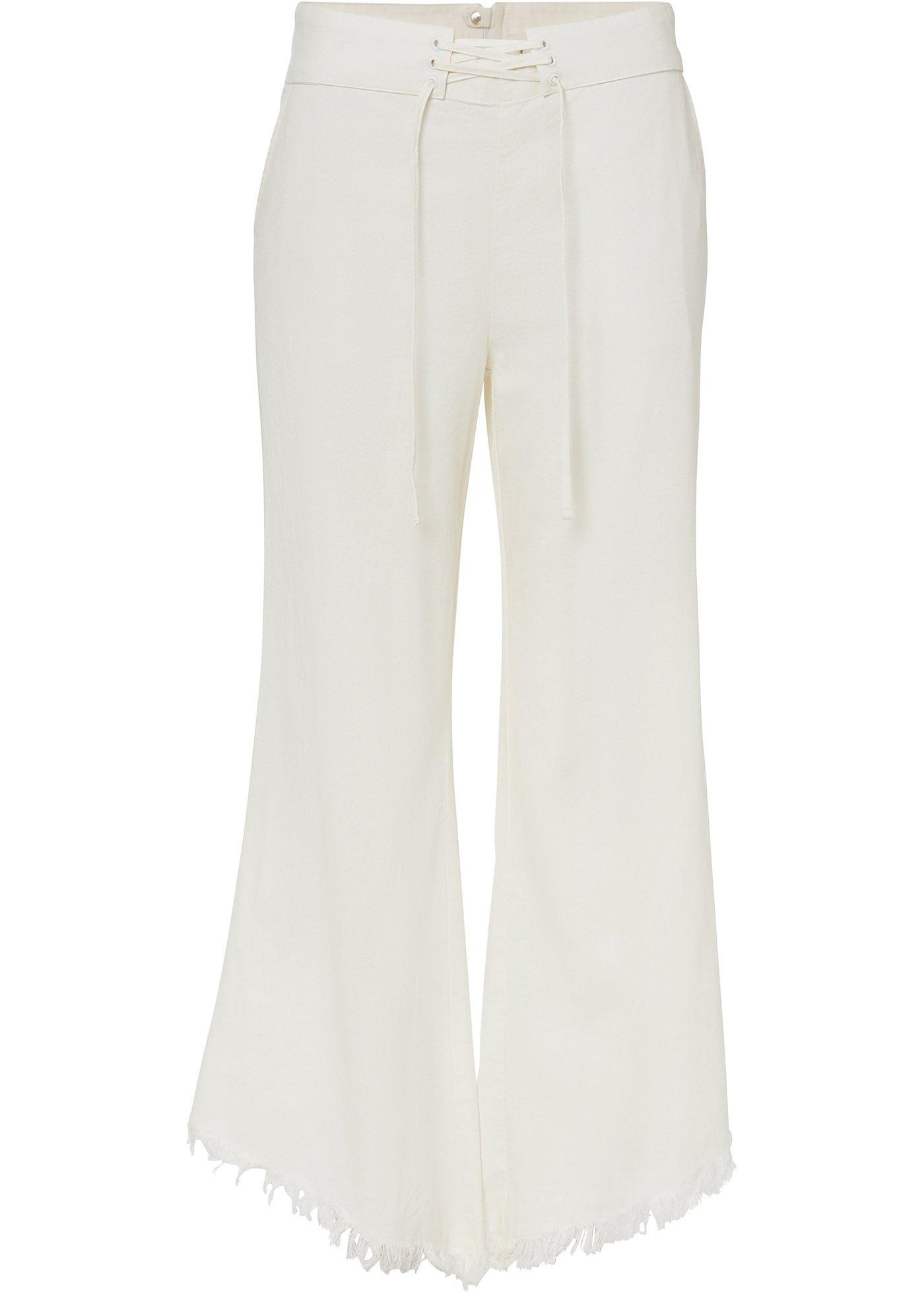 Image de Jupe-culotte en lin majoritaire avec franges