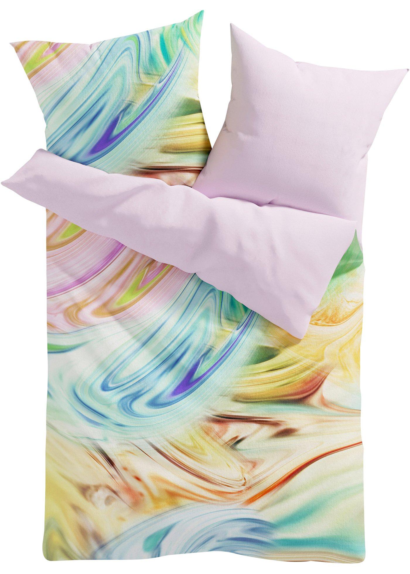 Parure de lit réversible avec motif abstrait