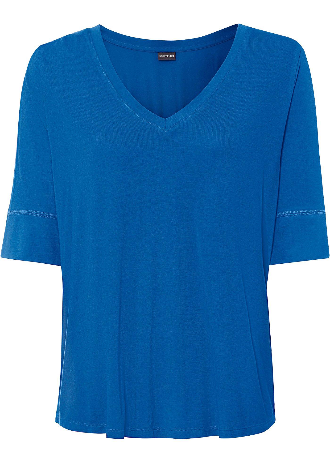 T-shirt col V en viscose