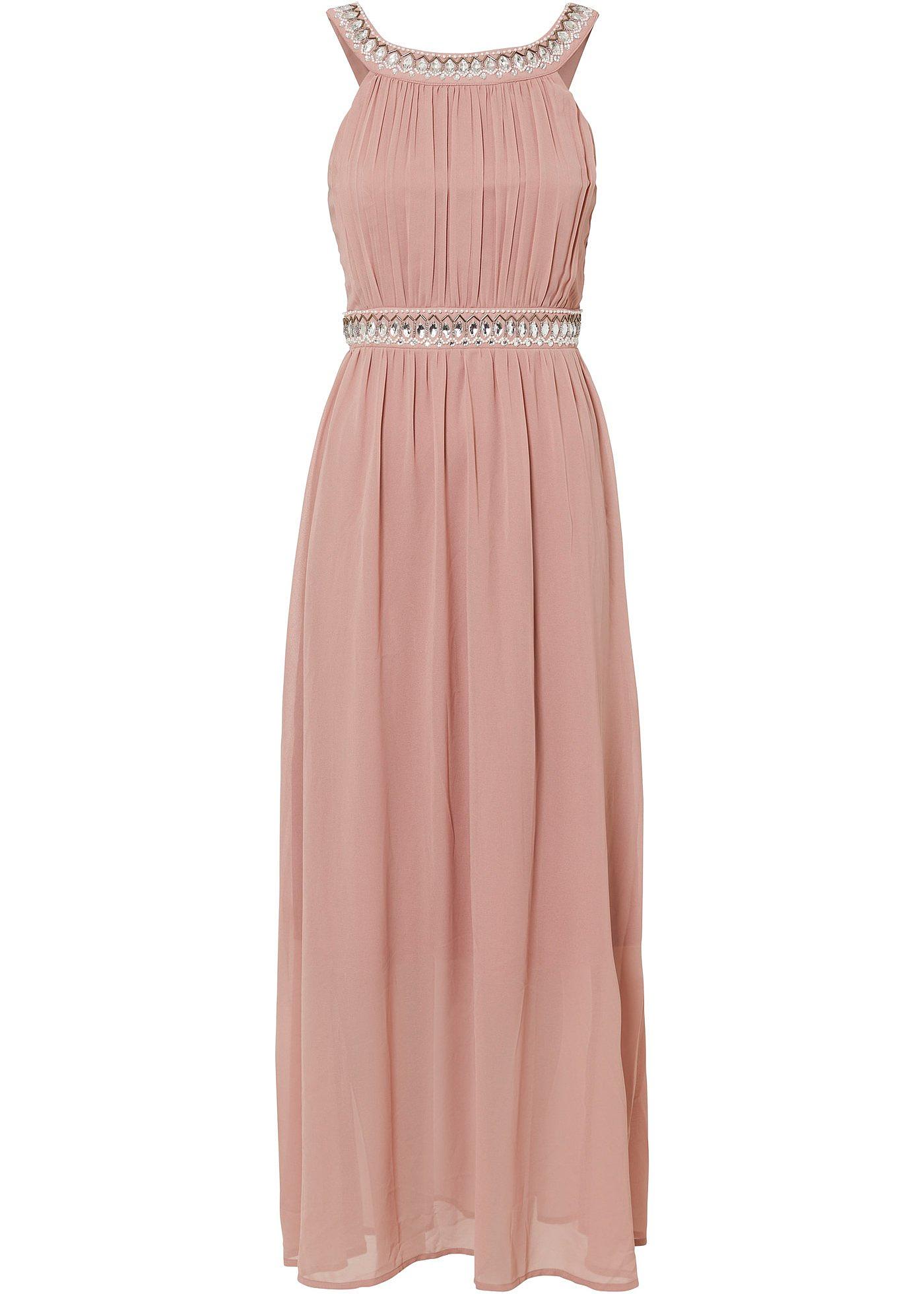 Robe longue avec application en strass avec polyester recyclé