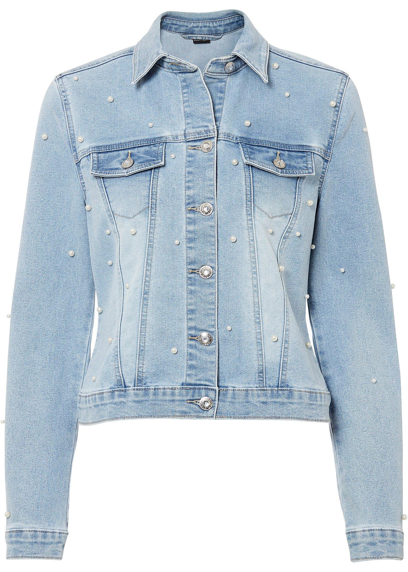 Veste en jean avec éléments perles