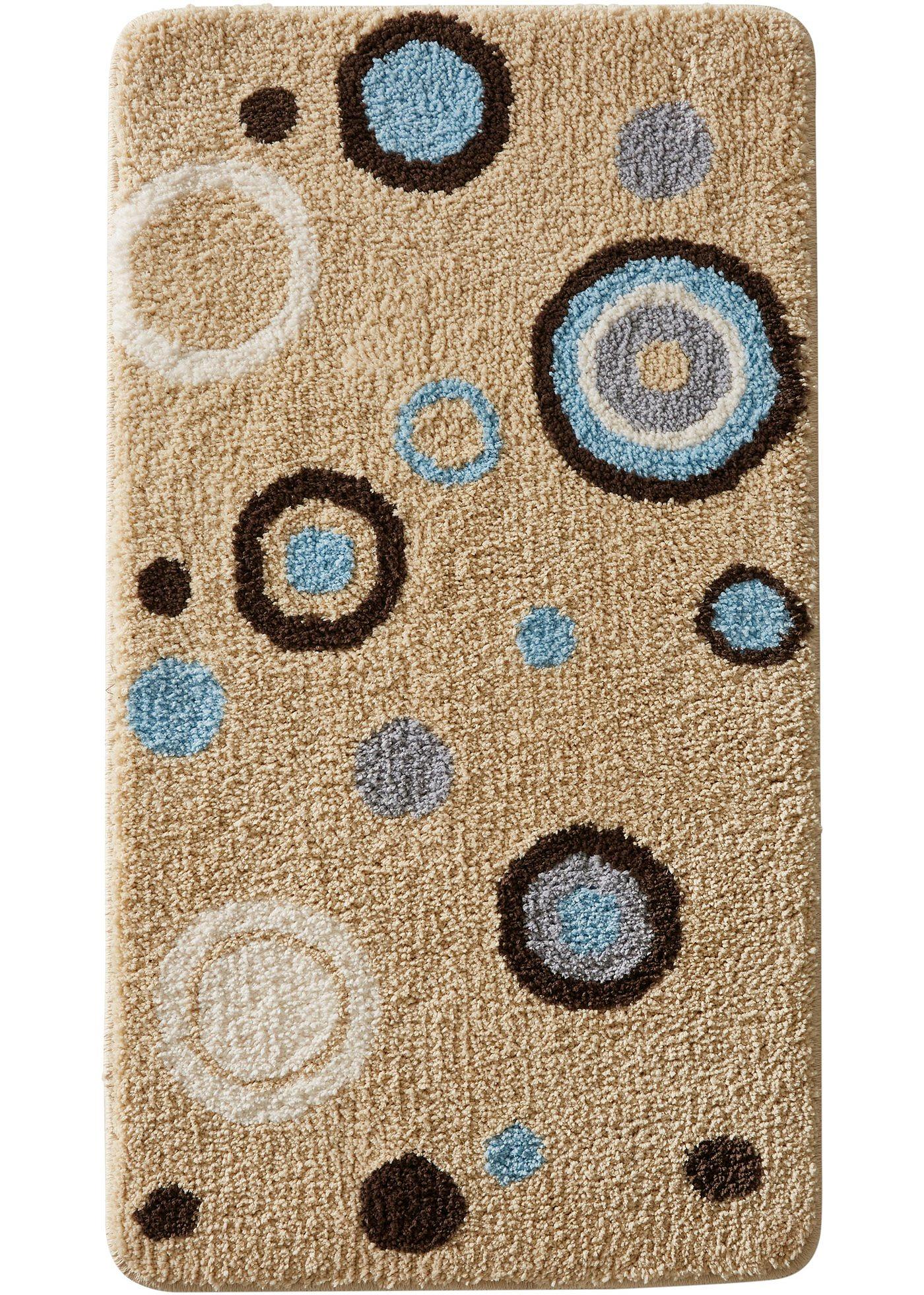 Tapis de salle de bain tufté avec motifs cercles