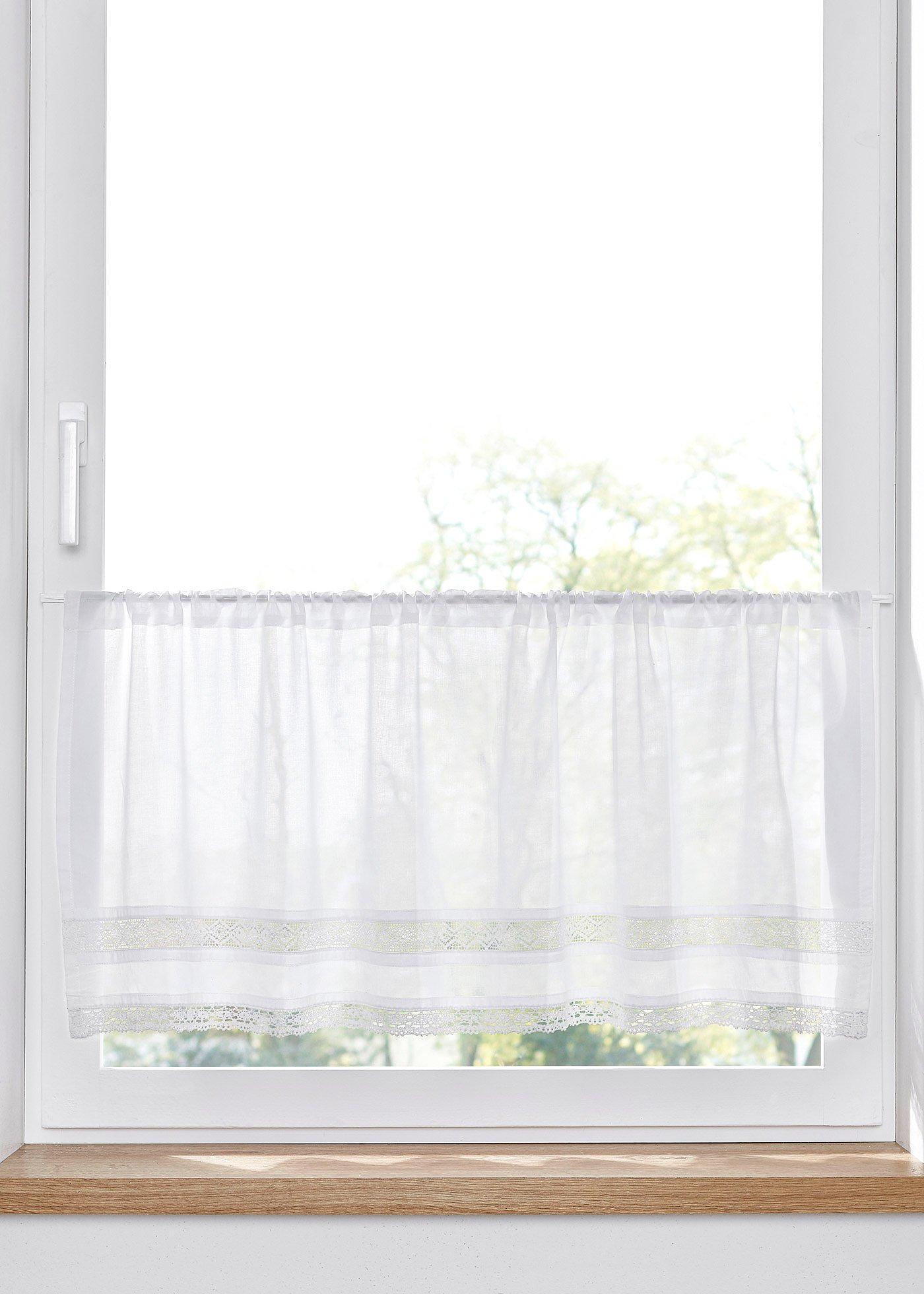 Brise-bise à bordure dentelle