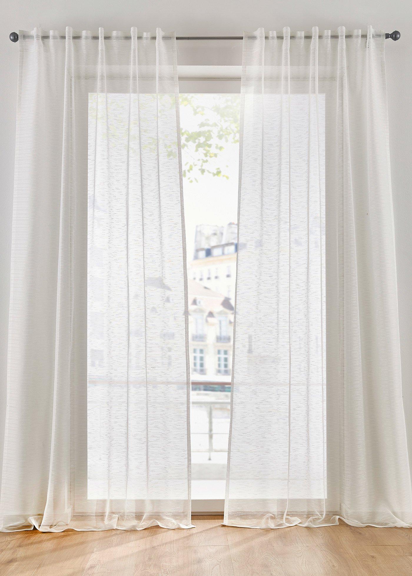 Voilage effet lin (1 pce.)