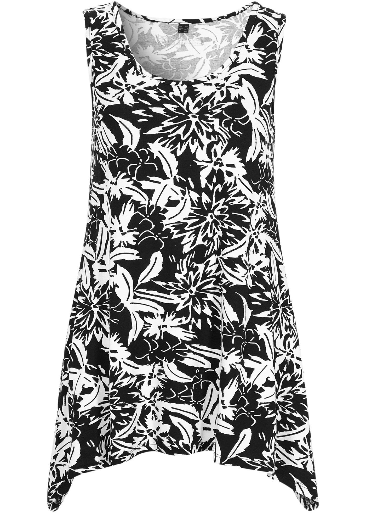 Top à pans avec imprimé