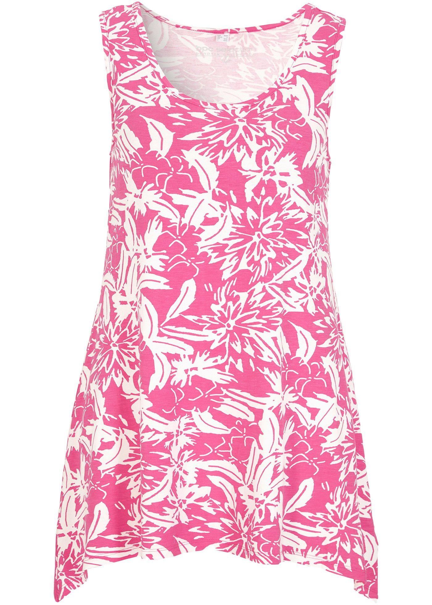 Top à pans avec imprimé